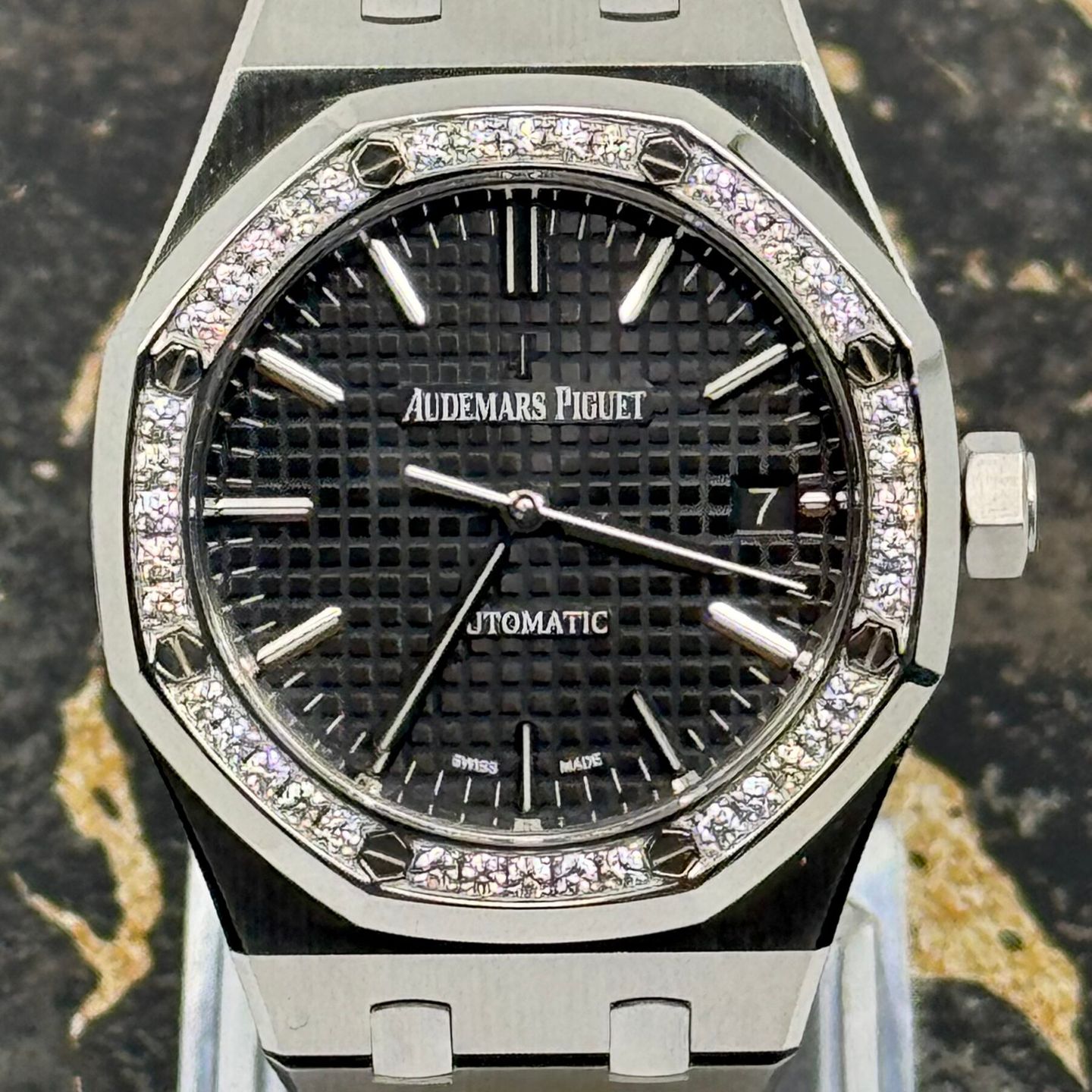 Audemars Piguet Royal Oak Lady 15451ST.ZZ.1256ST.01 (2014) - Black dial 37 mm Steel case (2/8)