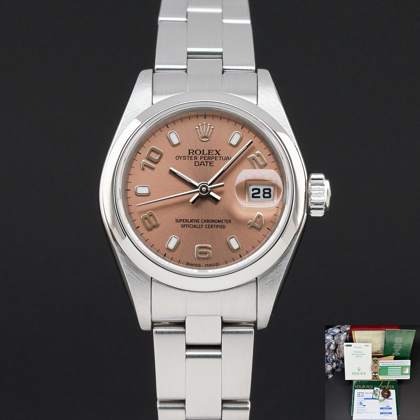 Rolex Oyster Perpetual Lady Date 79160 (2002) - Unknown dial 26 mm Steel case (1/8)