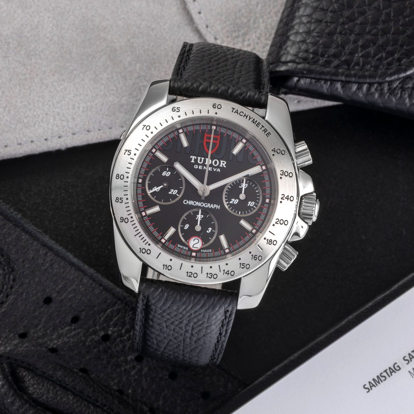 Tudor Sport Chronograph 20300 (2010) - Silver dial 41 mm Steel case (1/8)