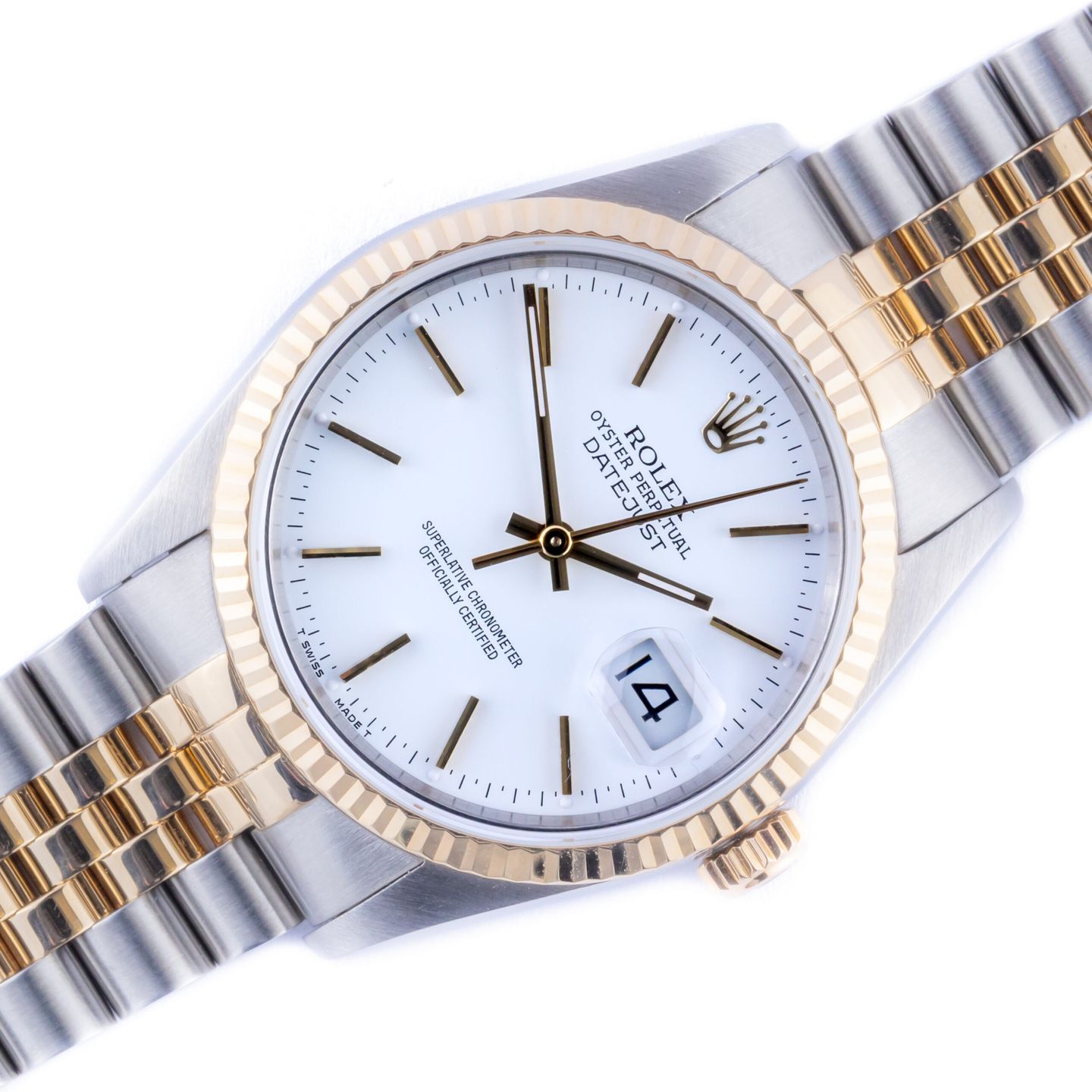 Rolex Datejust 36 16233 (1988) - White dial 36 mm Gold/Steel case (1/8)