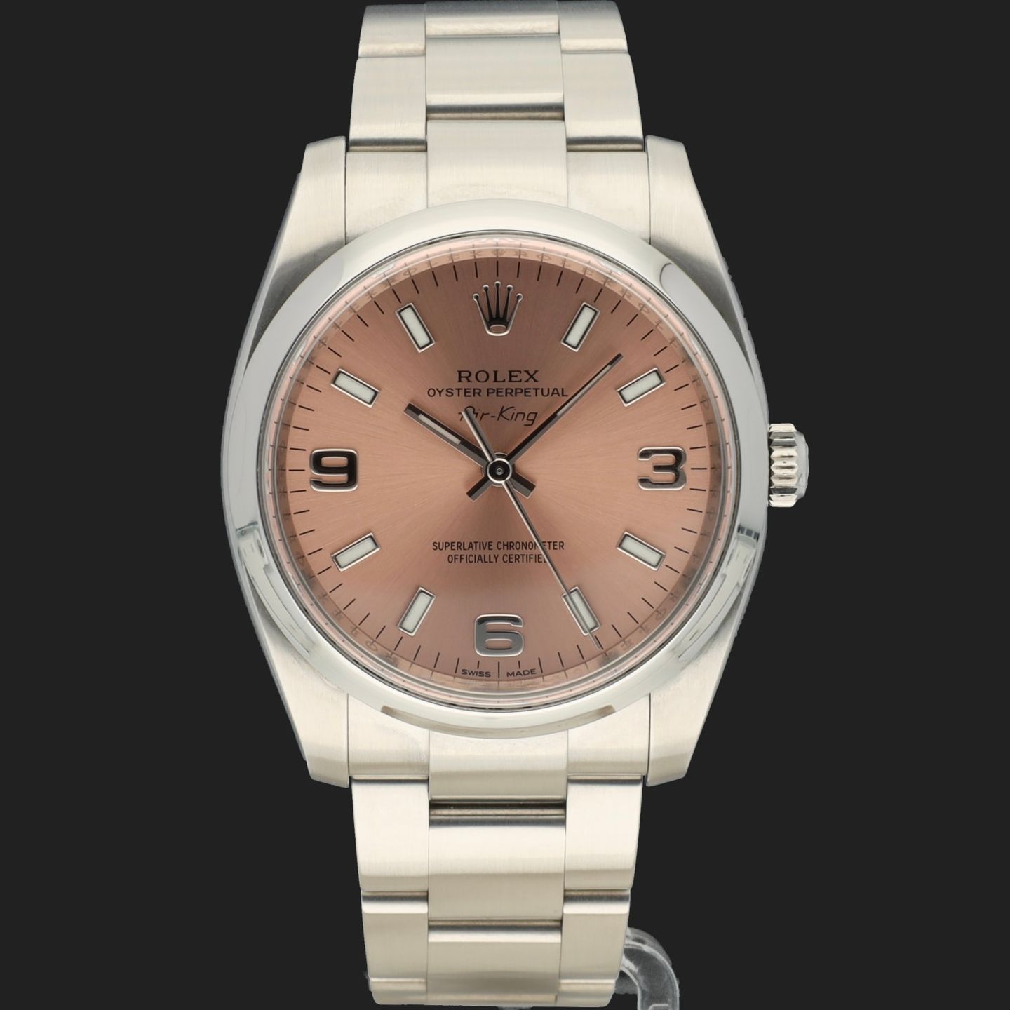 Rolex Oyster Perpetual 34 114200 (2014) - Pink dial 34 mm Steel case (3/8)