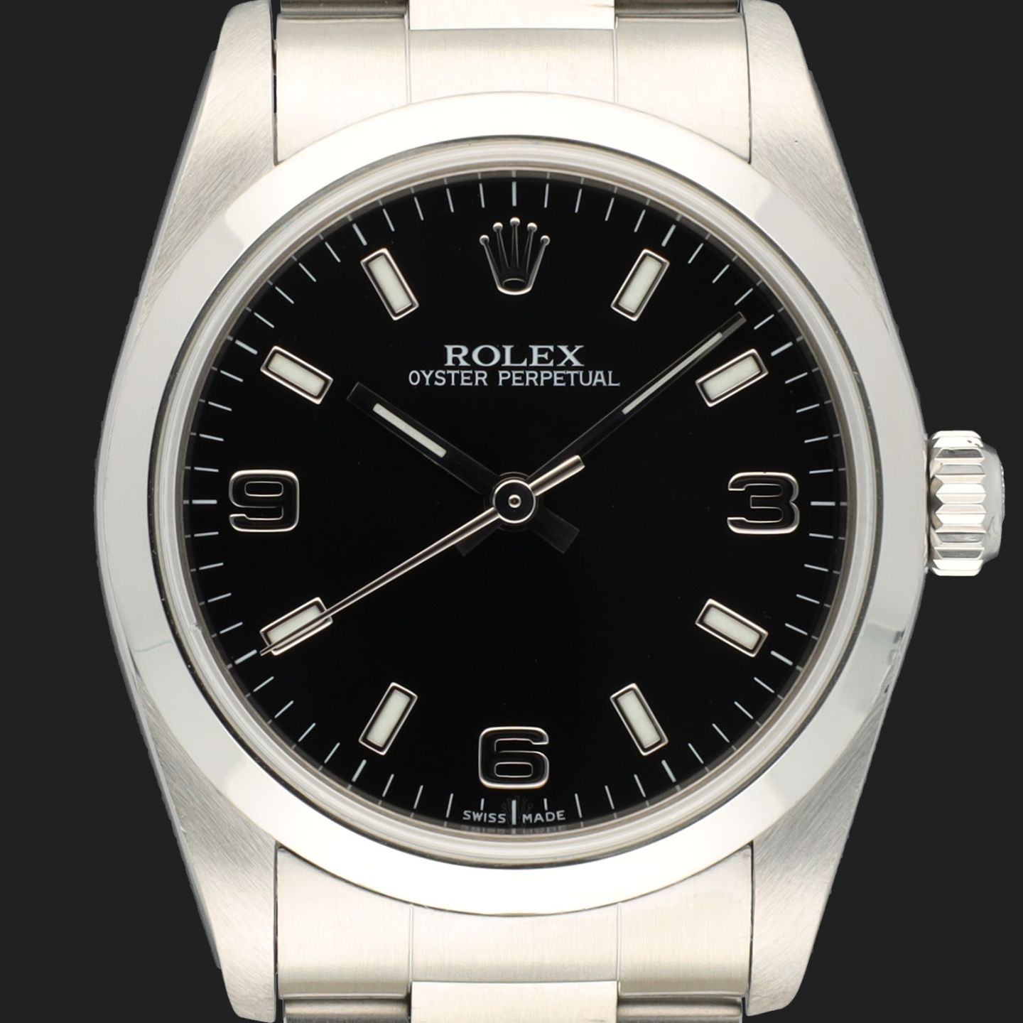 Rolex Oyster Perpetual 31 77080 (2007) - Black dial 31 mm Steel case (2/8)