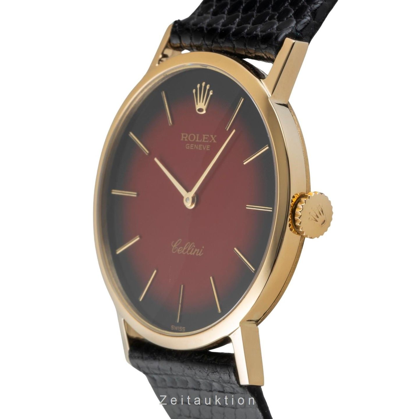 Rolex Cellini 4112 (1976) - Red dial 32 mm Yellow Gold case (5/8)