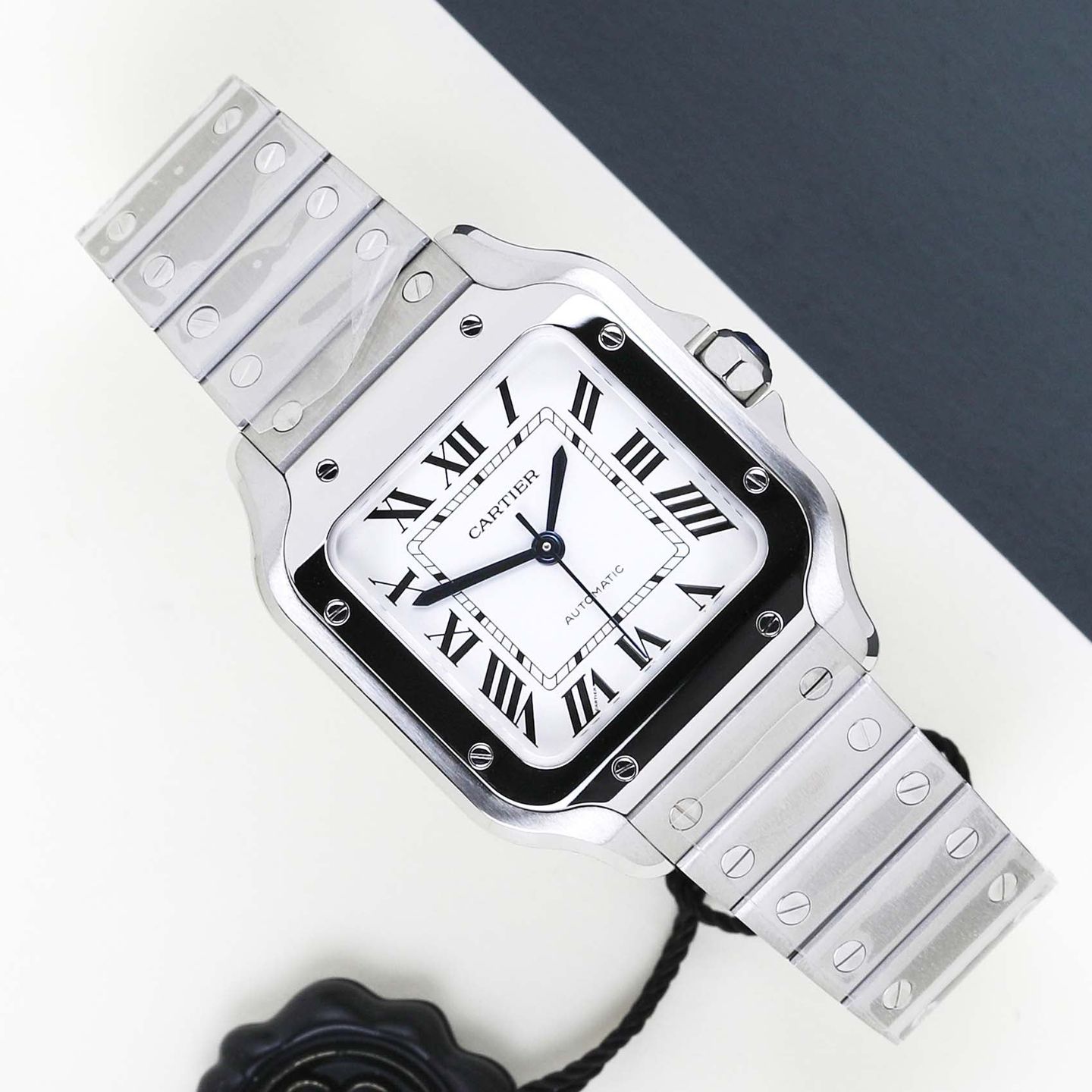 Cartier Santos WSSA0029 (2024) - Silver dial 35 mm Steel case (1/8)