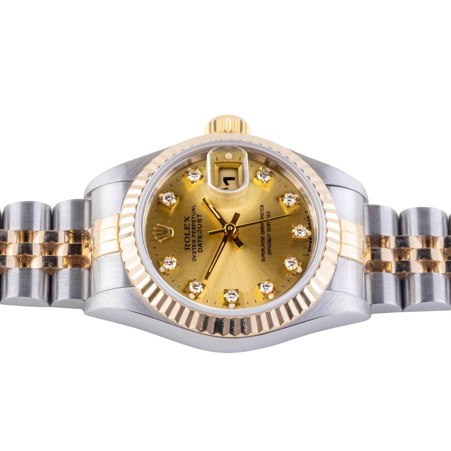 Rolex Lady-Datejust 69173 (1995) - Champagne dial 26 mm Gold/Steel case (5/8)