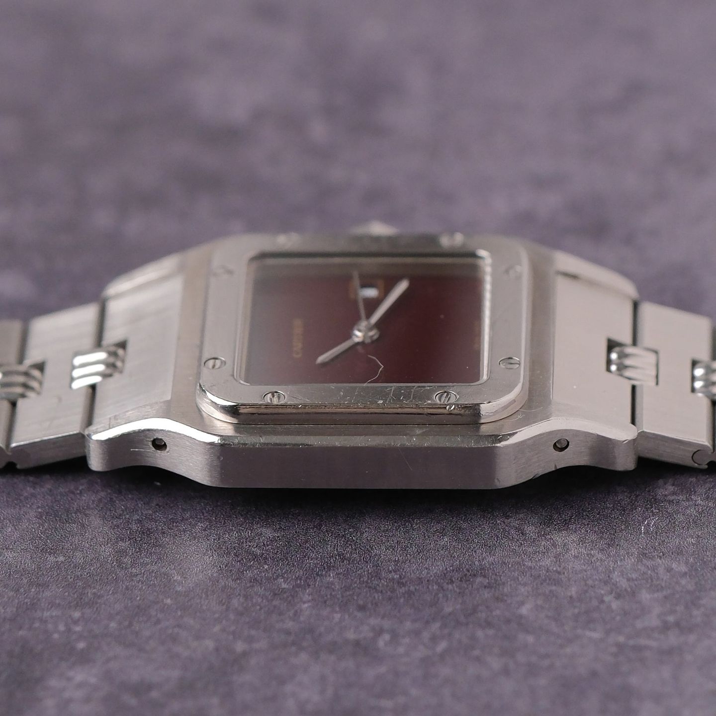 Cartier Santos 2960 (Unknown (random serial)) - Red dial 29 mm Steel case (5/7)