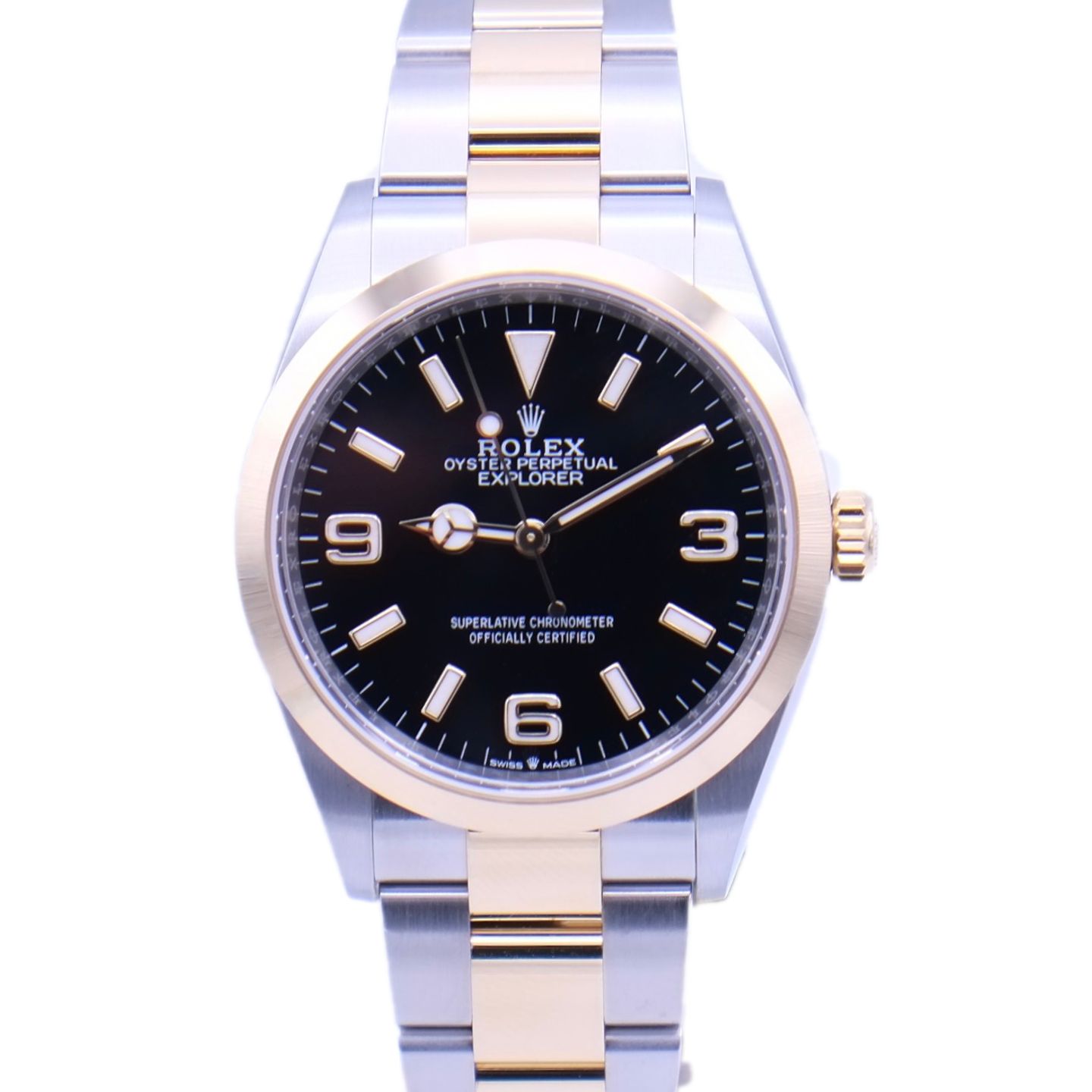 Rolex Explorer 124273 (2024) - Zwart wijzerplaat 36mm Goud/Staal (1/6)