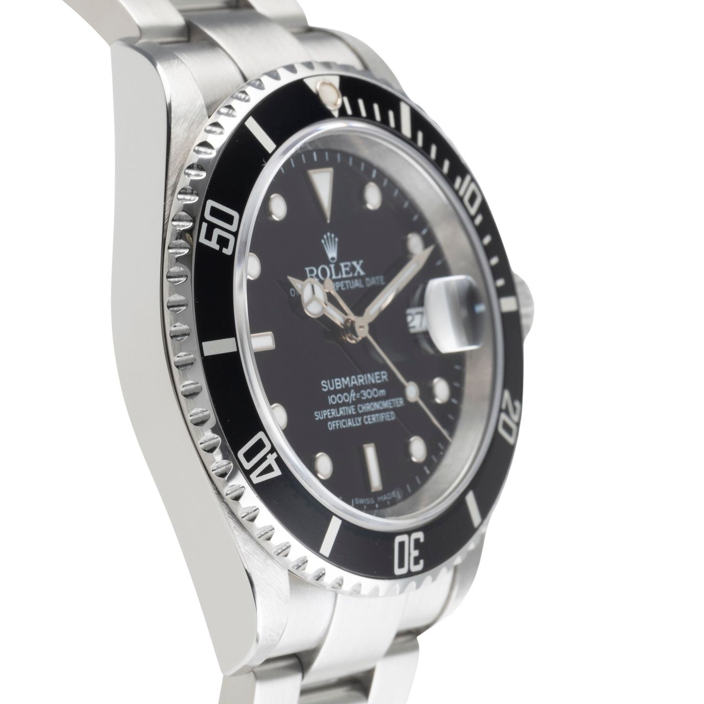 Rolex Submariner Date 16610 (Unknown (random serial)) - Black dial 40 mm Steel case (7/8)