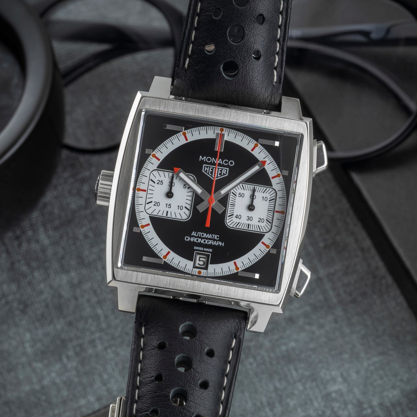 TAG Heuer Carrera Calibre HEUER 01 CAR201AA.BA0714 (Onbekend (willekeurig serienummer)) - Wit wijzerplaat 43mm Staal (3/8)