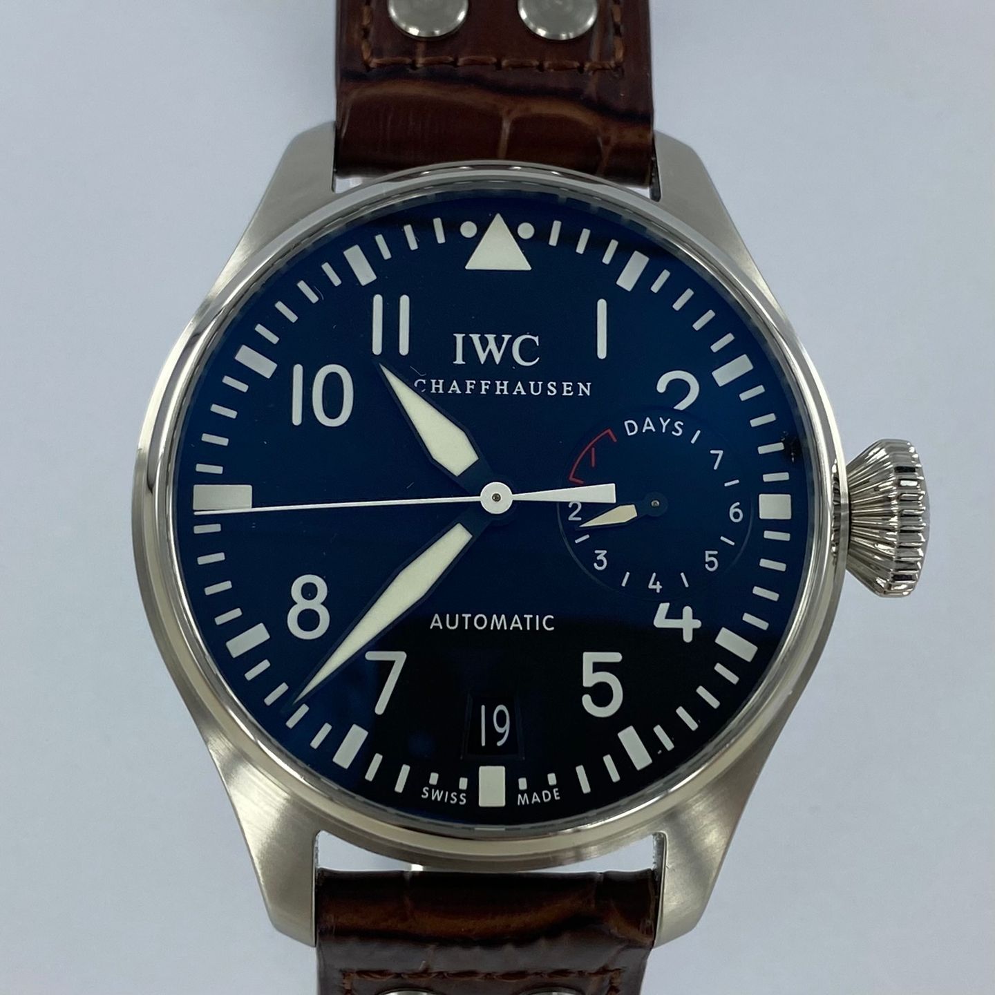 IWC Big Pilot IW500912 (Onbekend (willekeurig serienummer)) - Zwart wijzerplaat 46mm Staal (5/6)