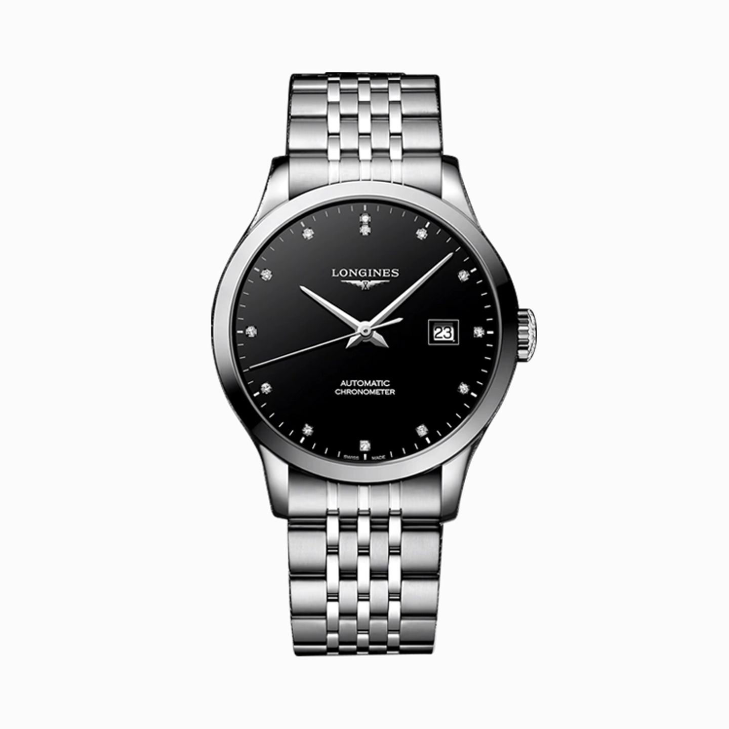 Longines Record L2.821.4.57.6 (2025) - Black dial 40 mm Steel case (1/1)