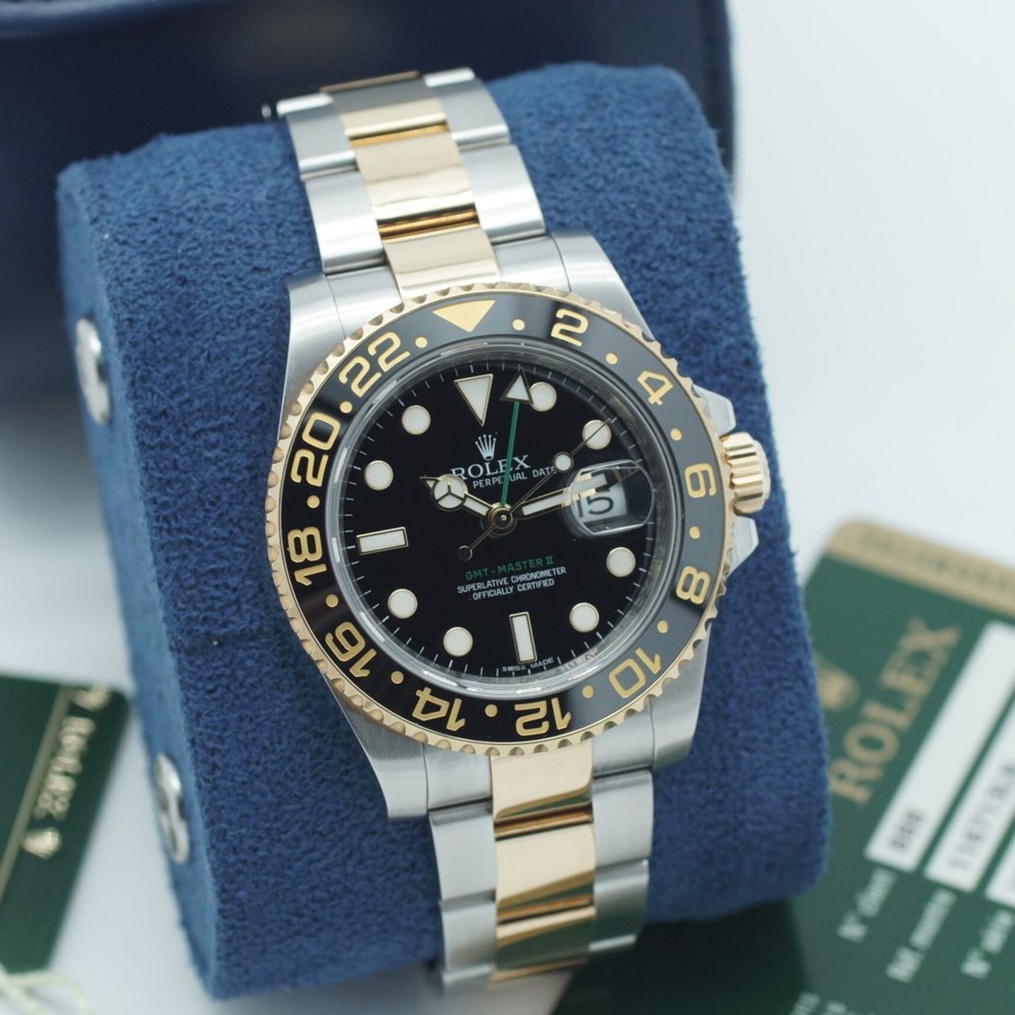 Rolex GMT-Master II 116713LN (2011) - Zwart wijzerplaat 40mm Goud/Staal (1/8)