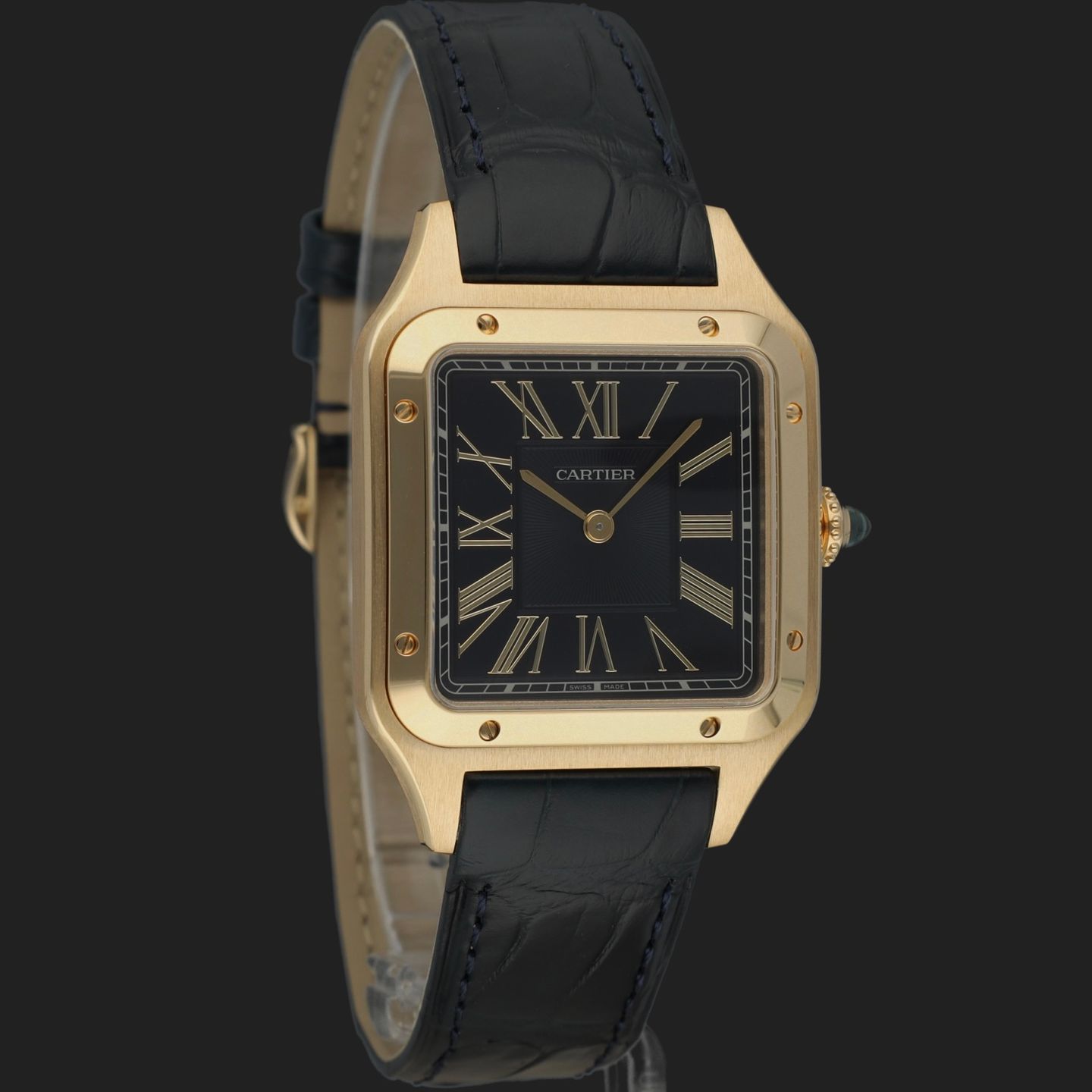 Cartier Santos Dumont WGSA0077 (Onbekend (willekeurig serienummer)) - Zwart wijzerplaat 43mm Geelgoud (4/8)
