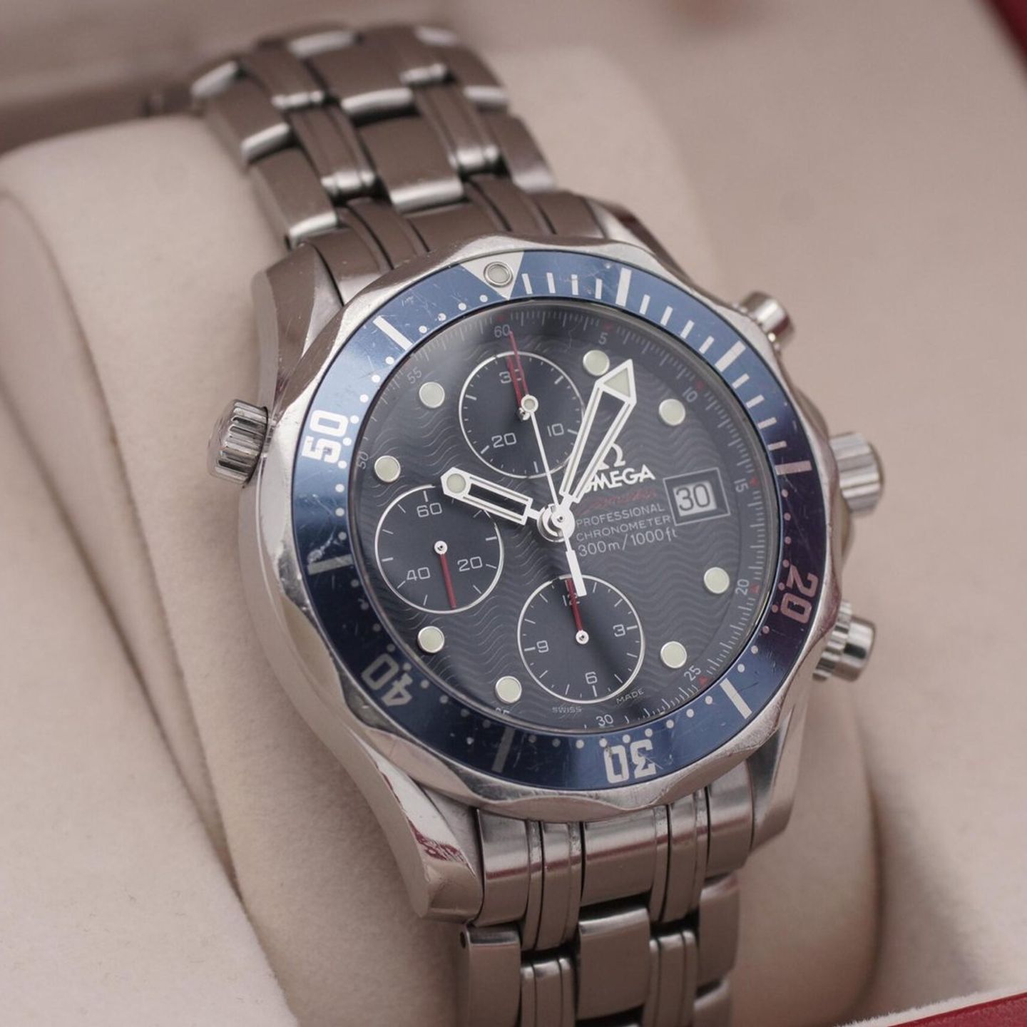 Omega Seamaster Diver 300 M 2225.80.00 (2008) - Blue dial 42 mm Steel case (1/8)
