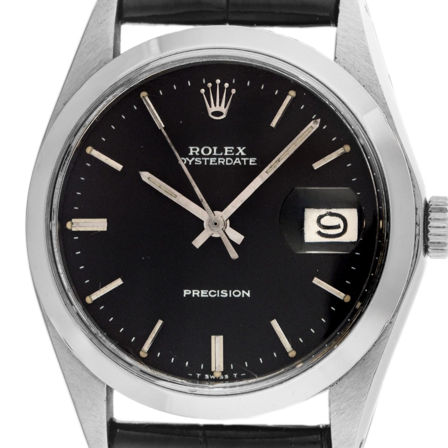Rolex Oyster Precision 6694 (1971) - Black dial 34 mm Steel case (1/8)