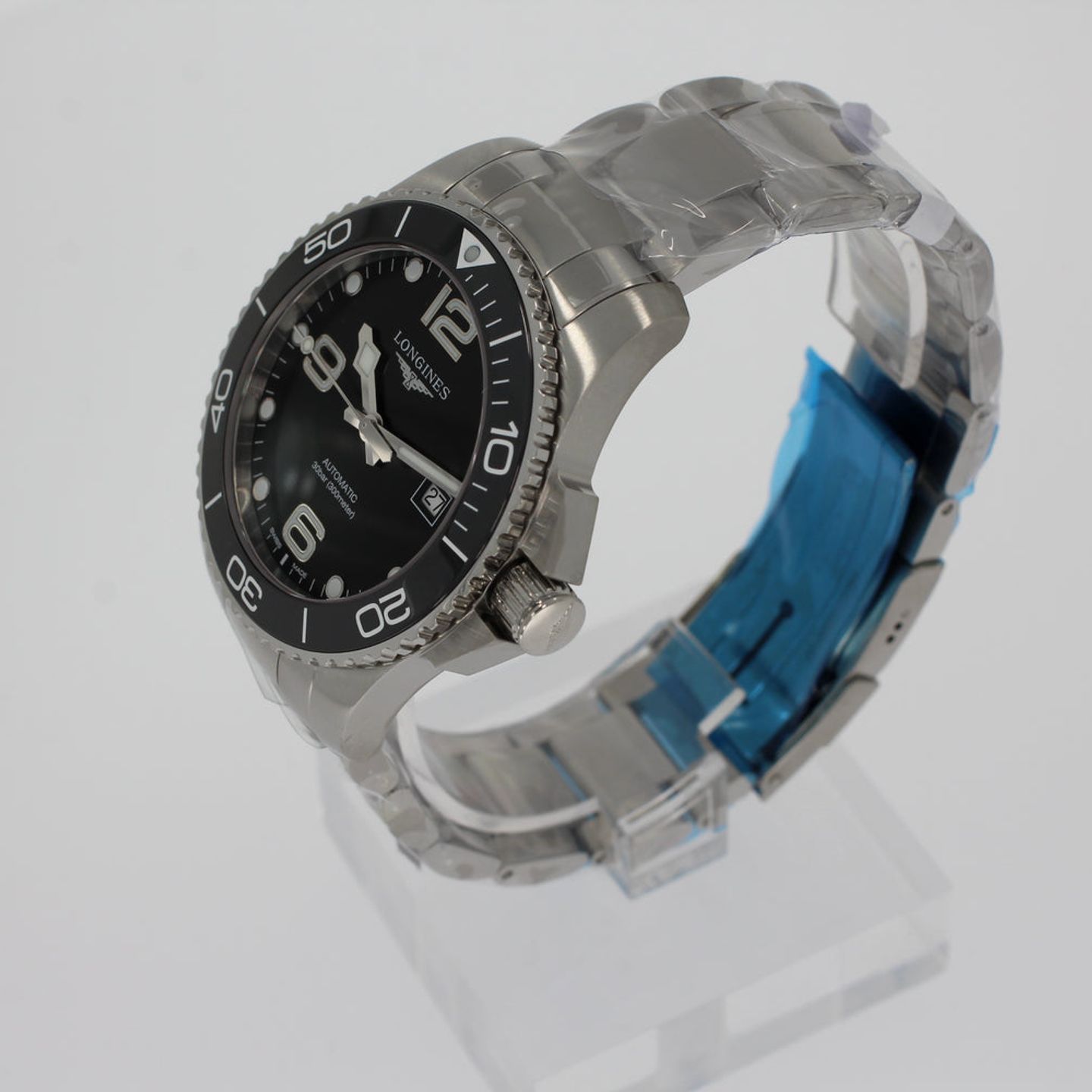 Longines HydroConquest L3.782.4.56.6 (2024) - Zwart wijzerplaat 43mm Staal (2/4)