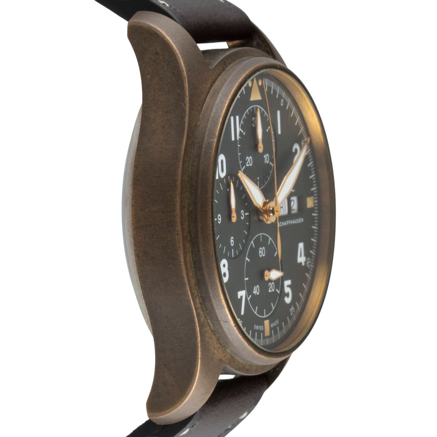 IWC Pilot Spitfire Chronograph IW387902 (Onbekend (willekeurig serienummer)) - Groen wijzerplaat 41mm Brons (7/8)