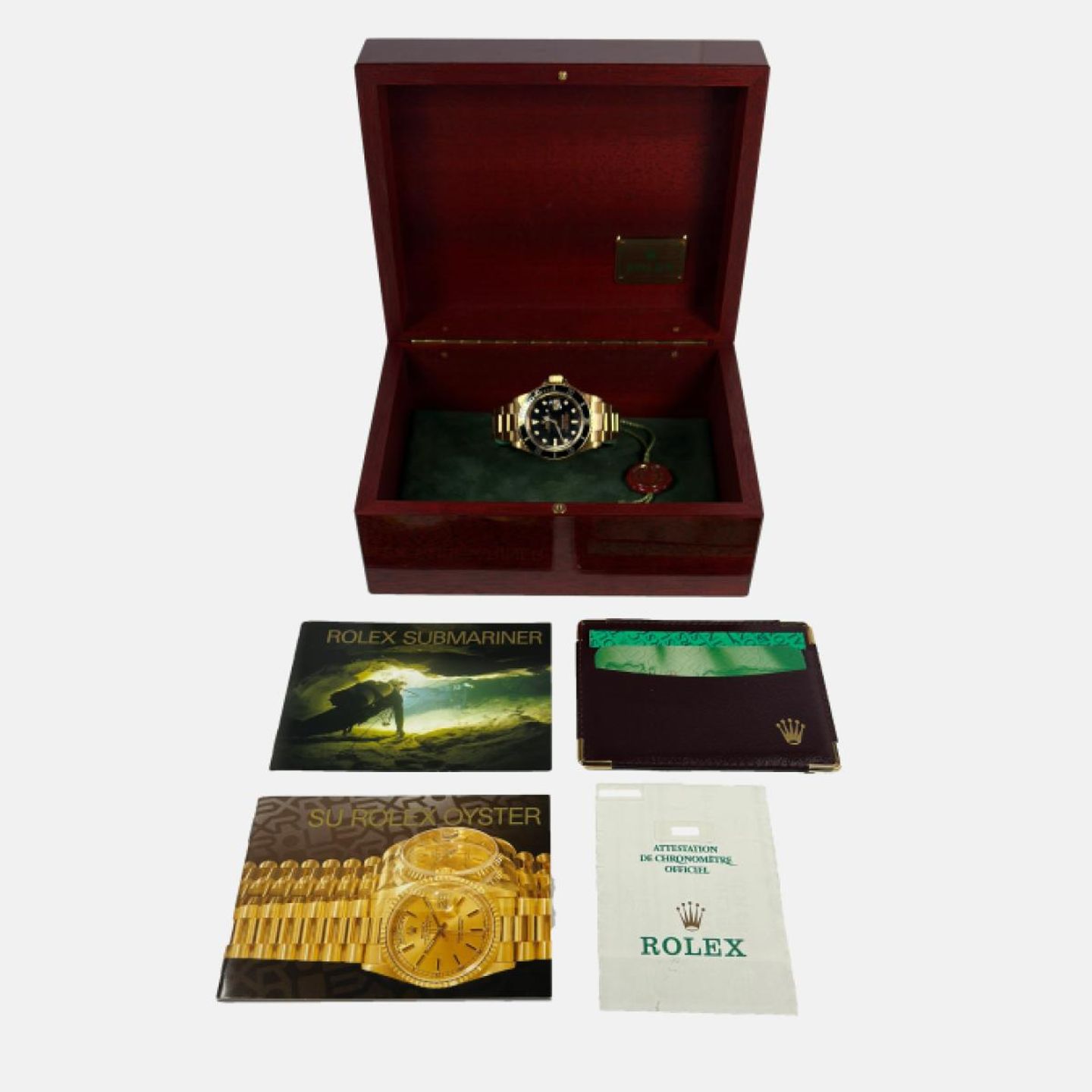 Rolex Submariner Date 16618 (2001) - Black dial 40 mm Yellow Gold case (5/5)