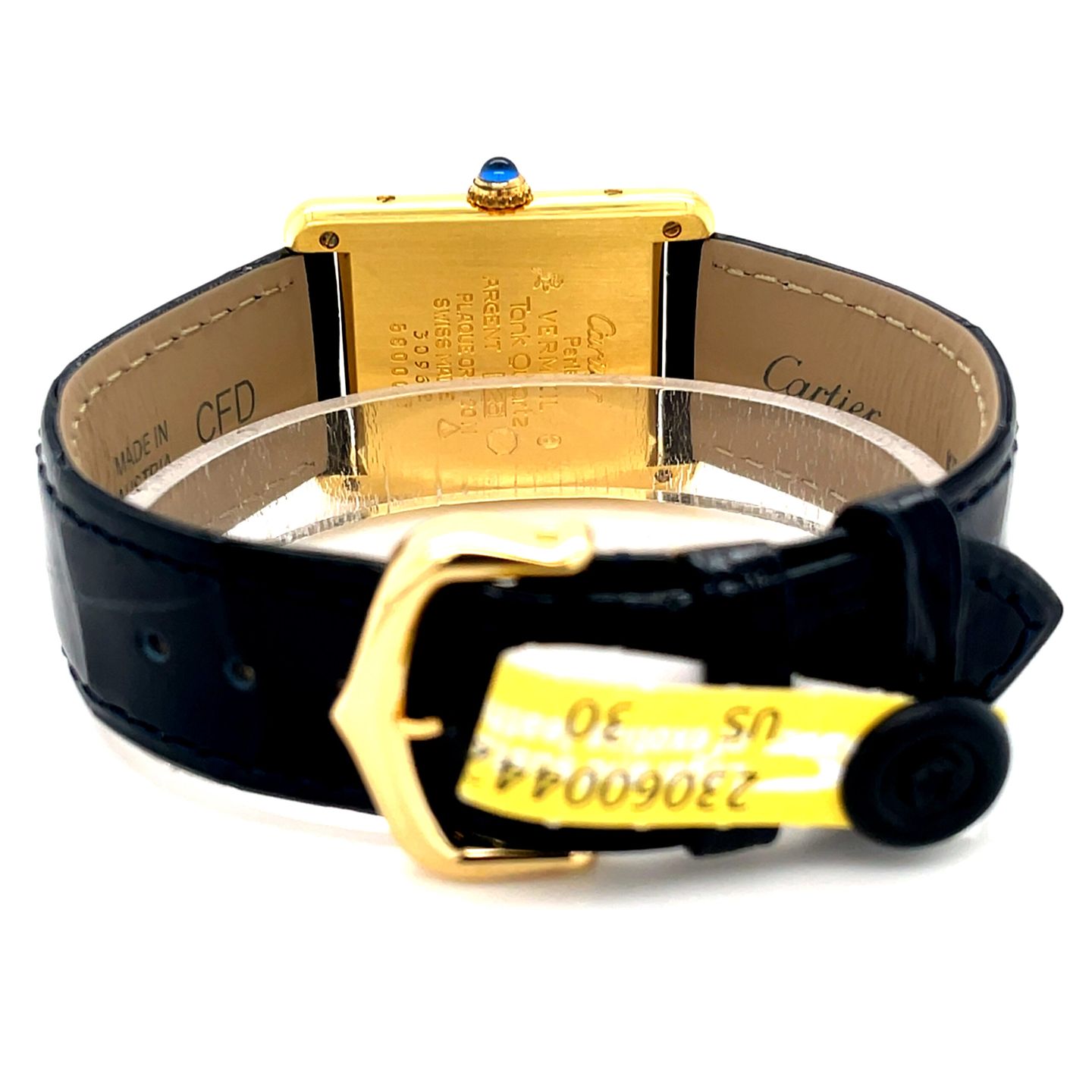 Cartier Tank Vermeil 590005 (Unknown (random serial)) - Yellow dial 23 mm Silver case (6/8)