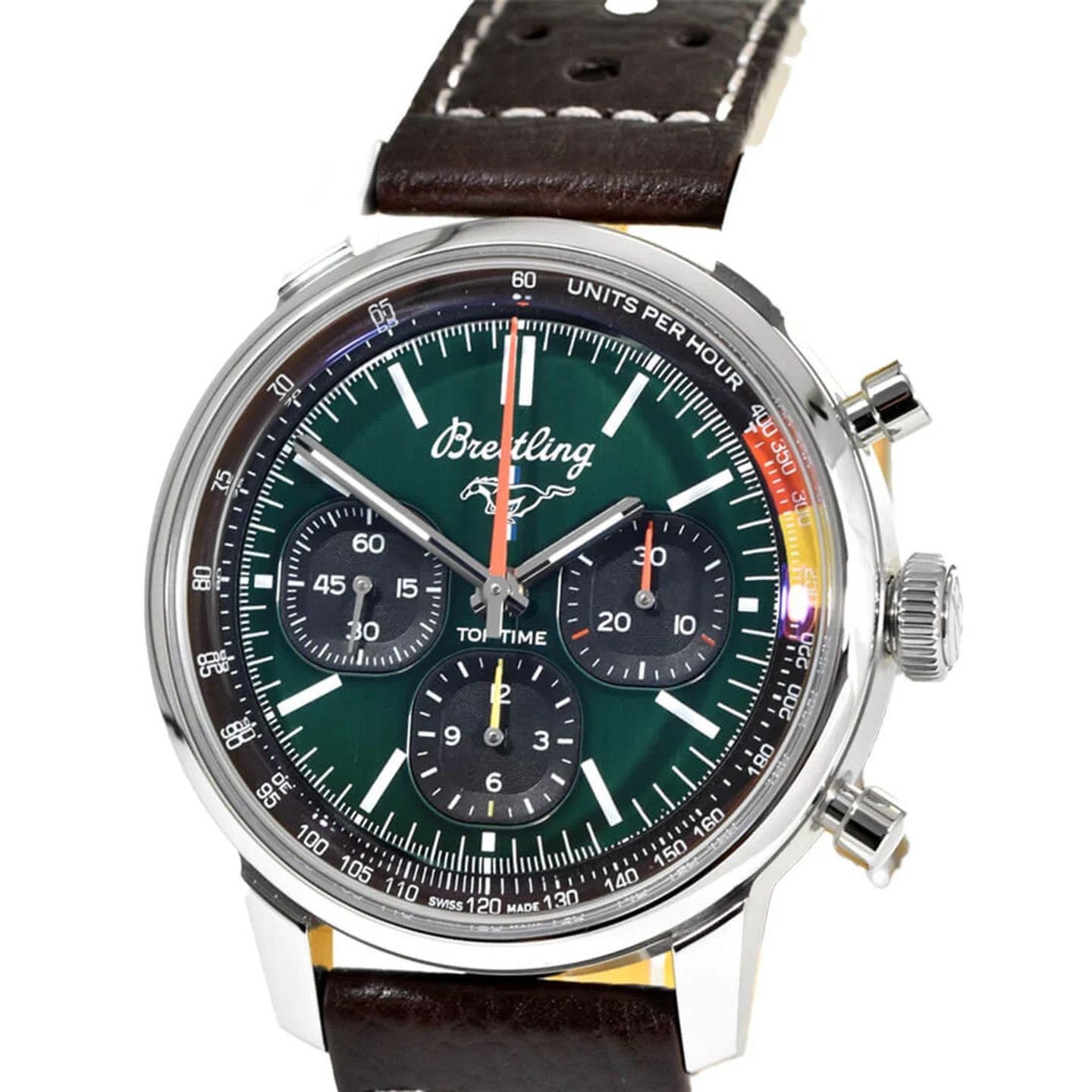 Breitling Top Time AB01762A1L1X1 (2023) - Groen wijzerplaat 41mm Staal (2/2)