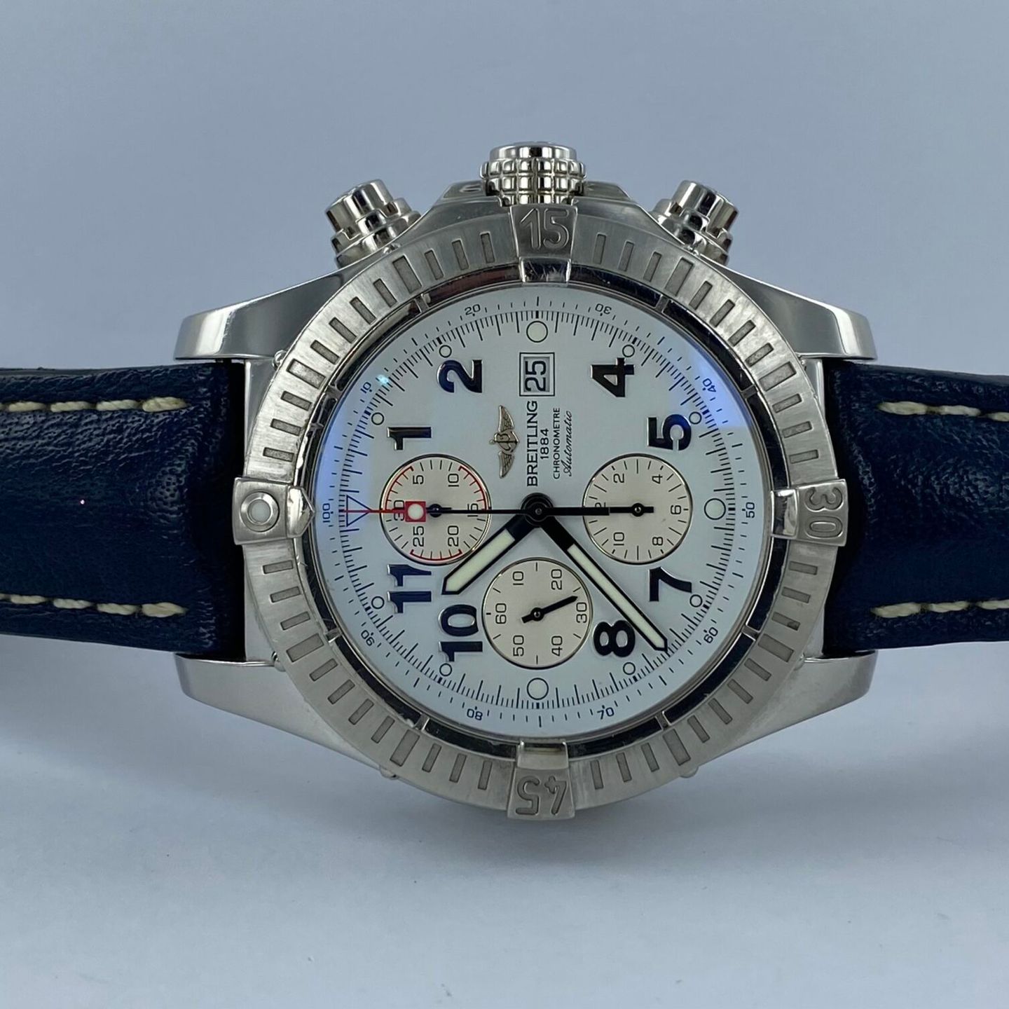 Breitling Super Avenger A13370 (Unknown (random serial)) - Pearl dial 48 mm Steel case (1/5)