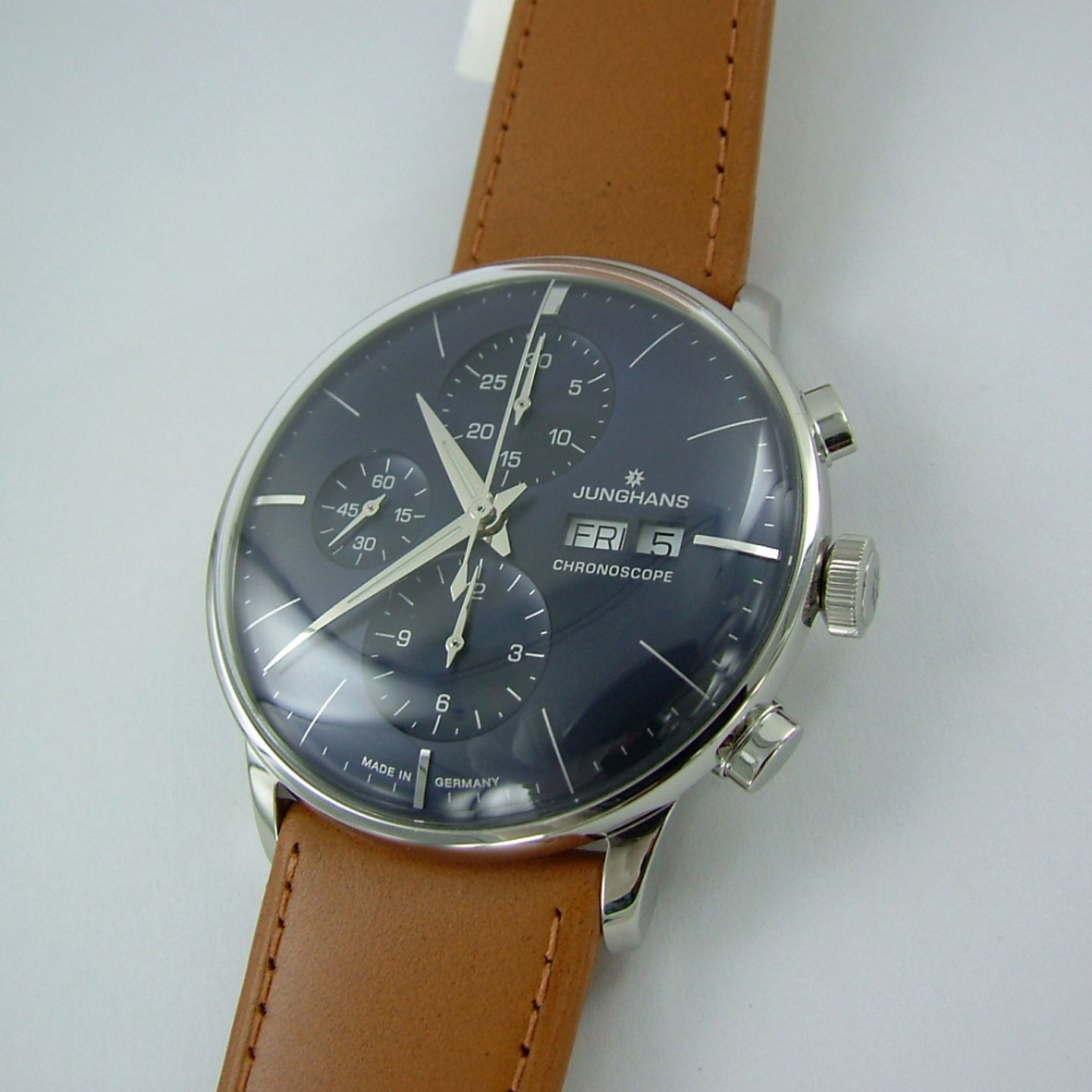 Junghans Meister Chronoscope - (2022) - Zwart wijzerplaat 41mm Staal (3/7)