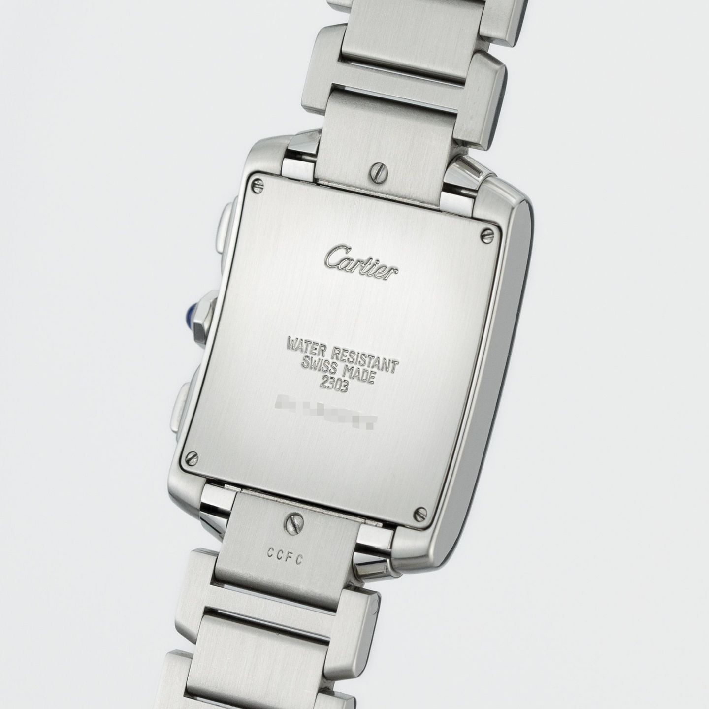 Cartier Tank Française W51001Q3 (Unknown (random serial)) - White dial 28 mm Steel case (7/7)