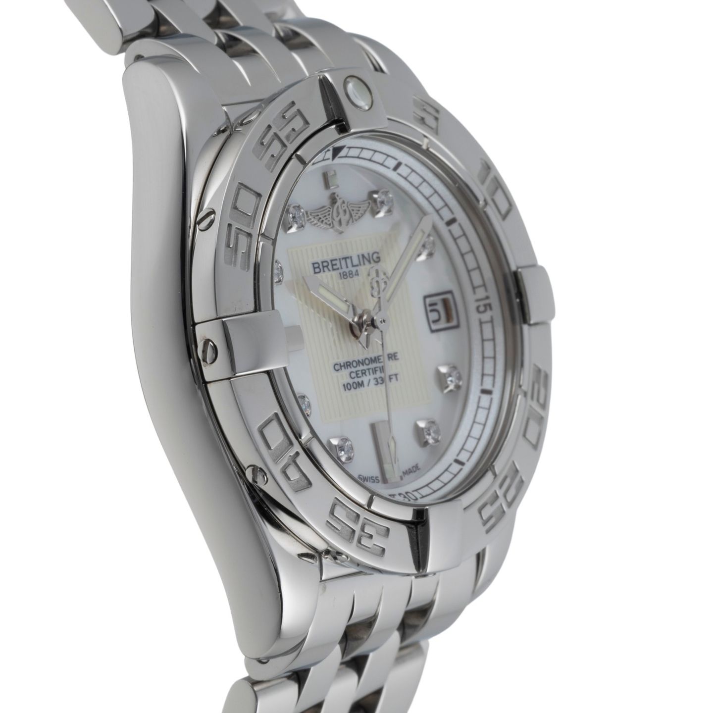 Breitling Galactic 32 A71356L2.A708.116X (Onbekend (willekeurig serienummer)) - Wit wijzerplaat 32mm Staal (7/8)