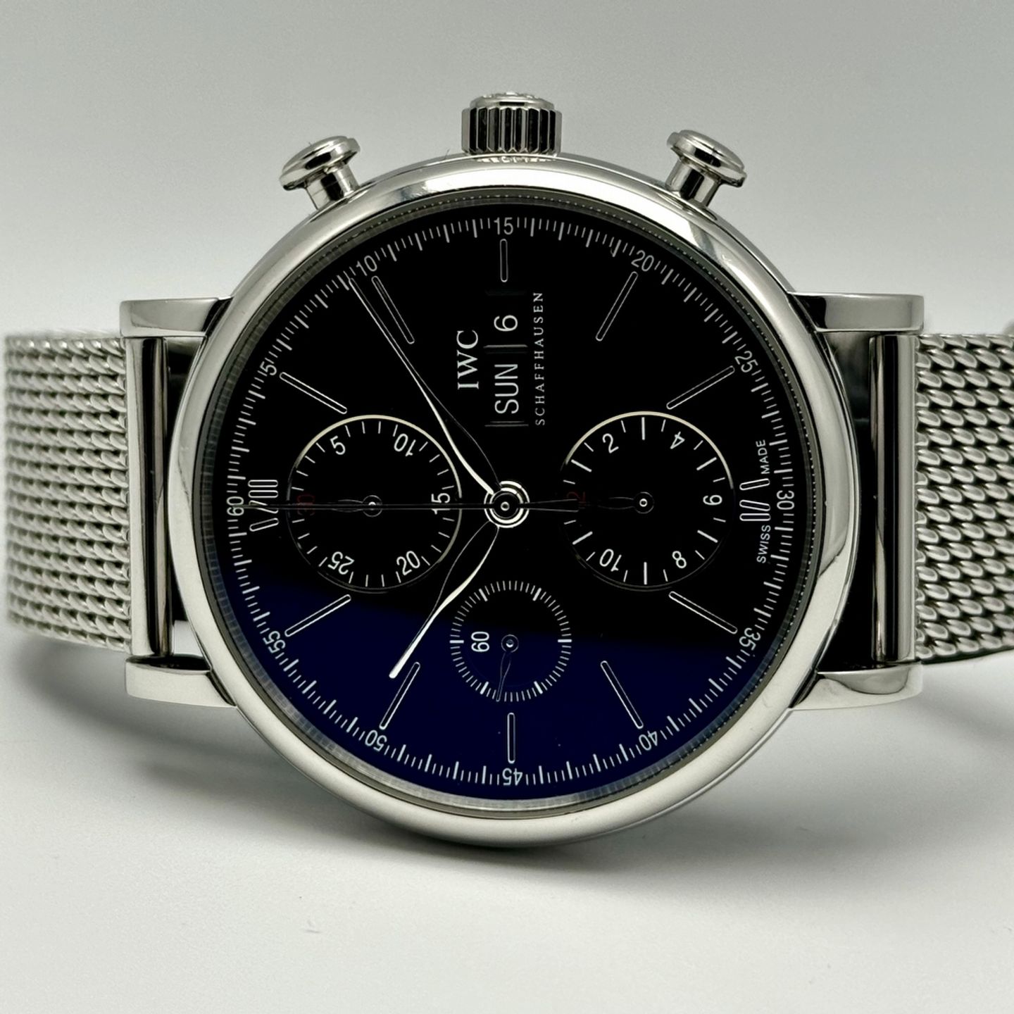 IWC Portofino Chronograph IW391030 (Onbekend (willekeurig serienummer)) - Zwart wijzerplaat 42mm Staal (2/10)