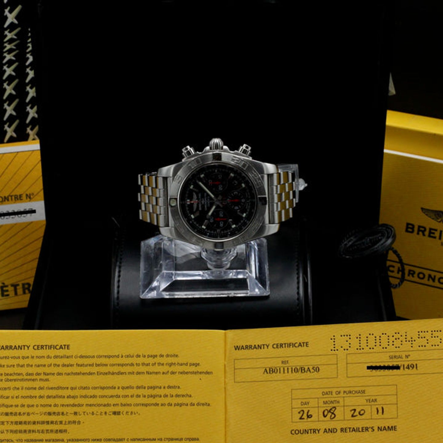 Breitling Chronomat AB0111 (2011) - Zwart wijzerplaat 44mm Staal (3/7)