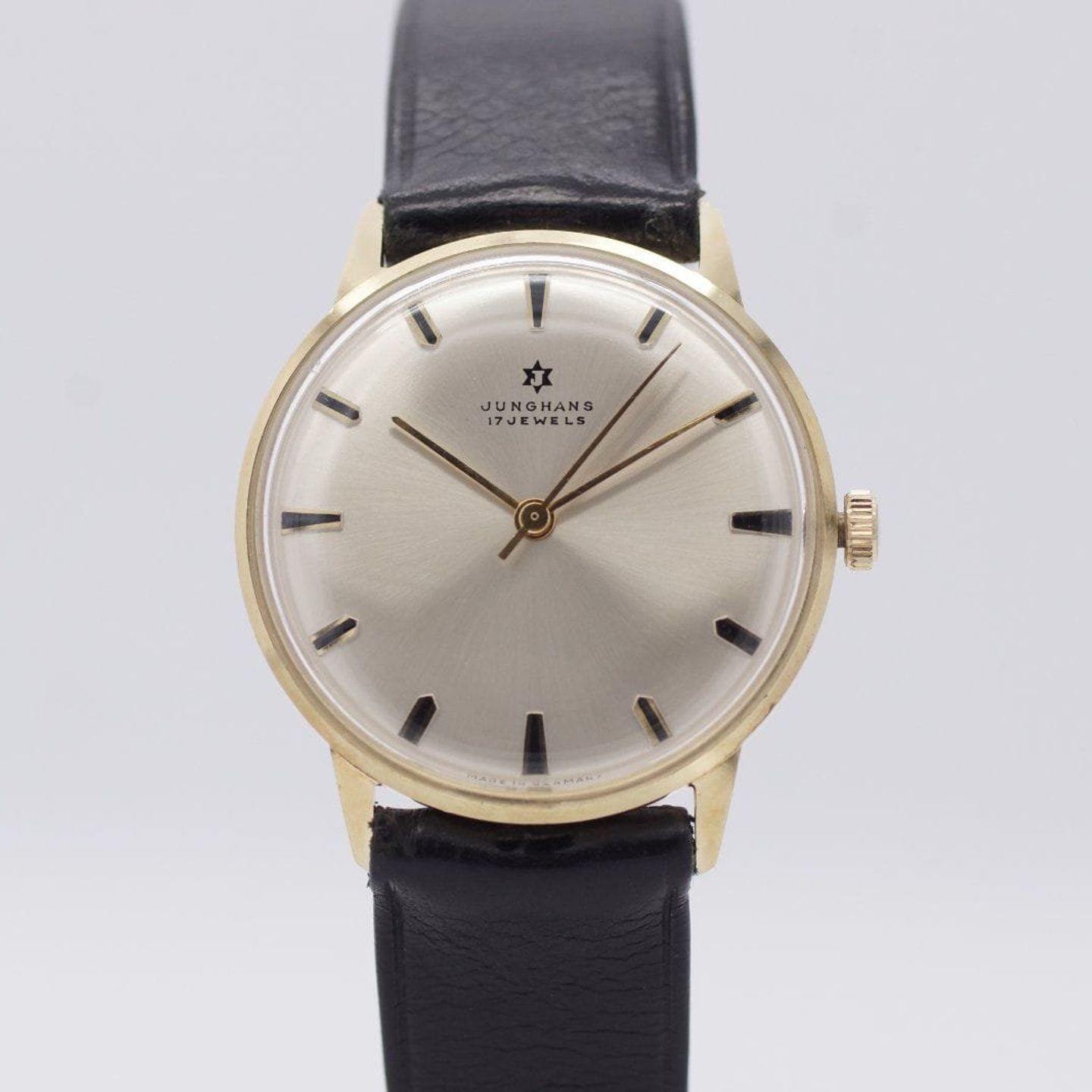 Junghans Vintage Unknown (Onbekend (willekeurig serienummer)) - Zilver wijzerplaat 34mm Geelgoud (1/8)