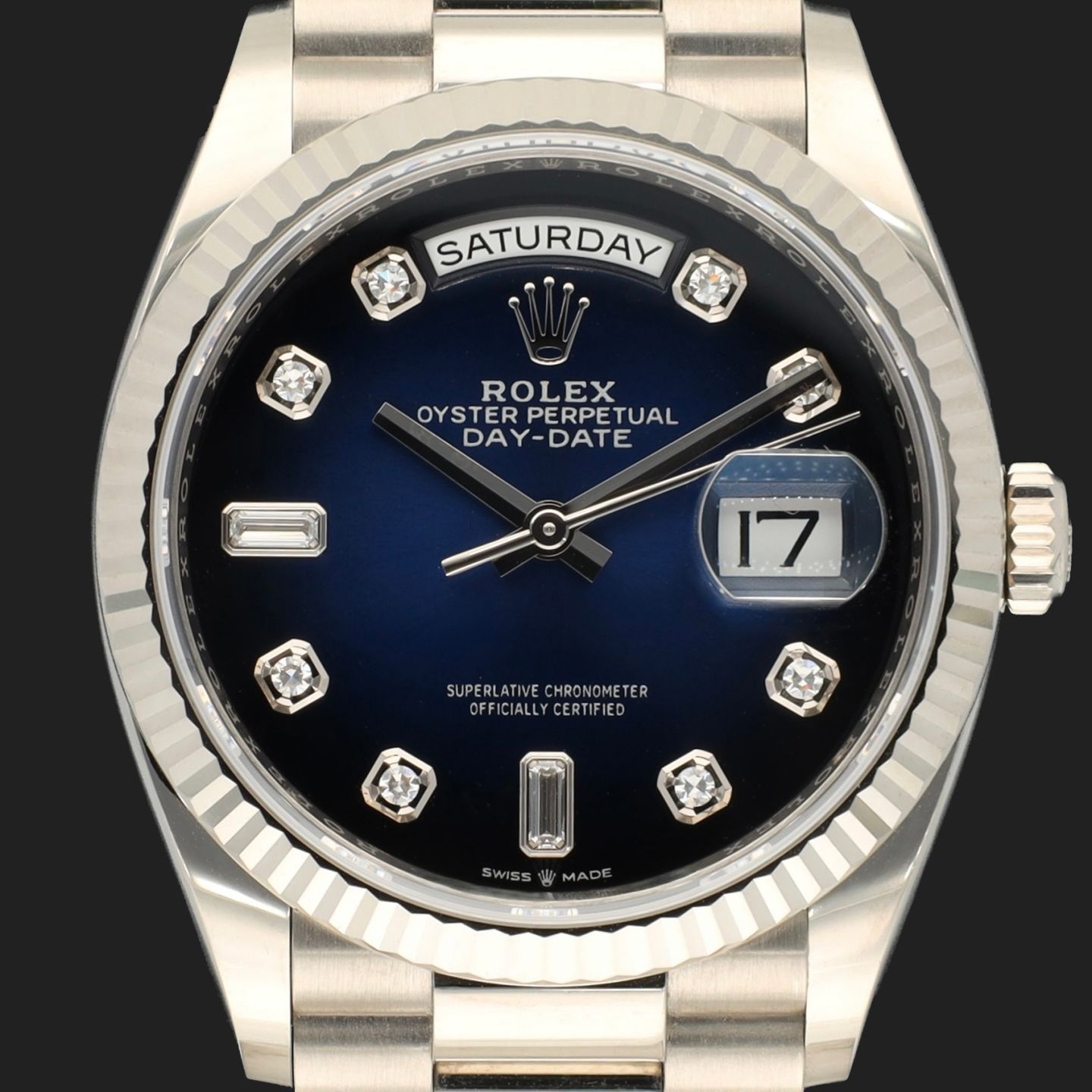 Rolex Day-Date 36 128239 (2019) - Blue dial 36 mm White Gold case (2/8)