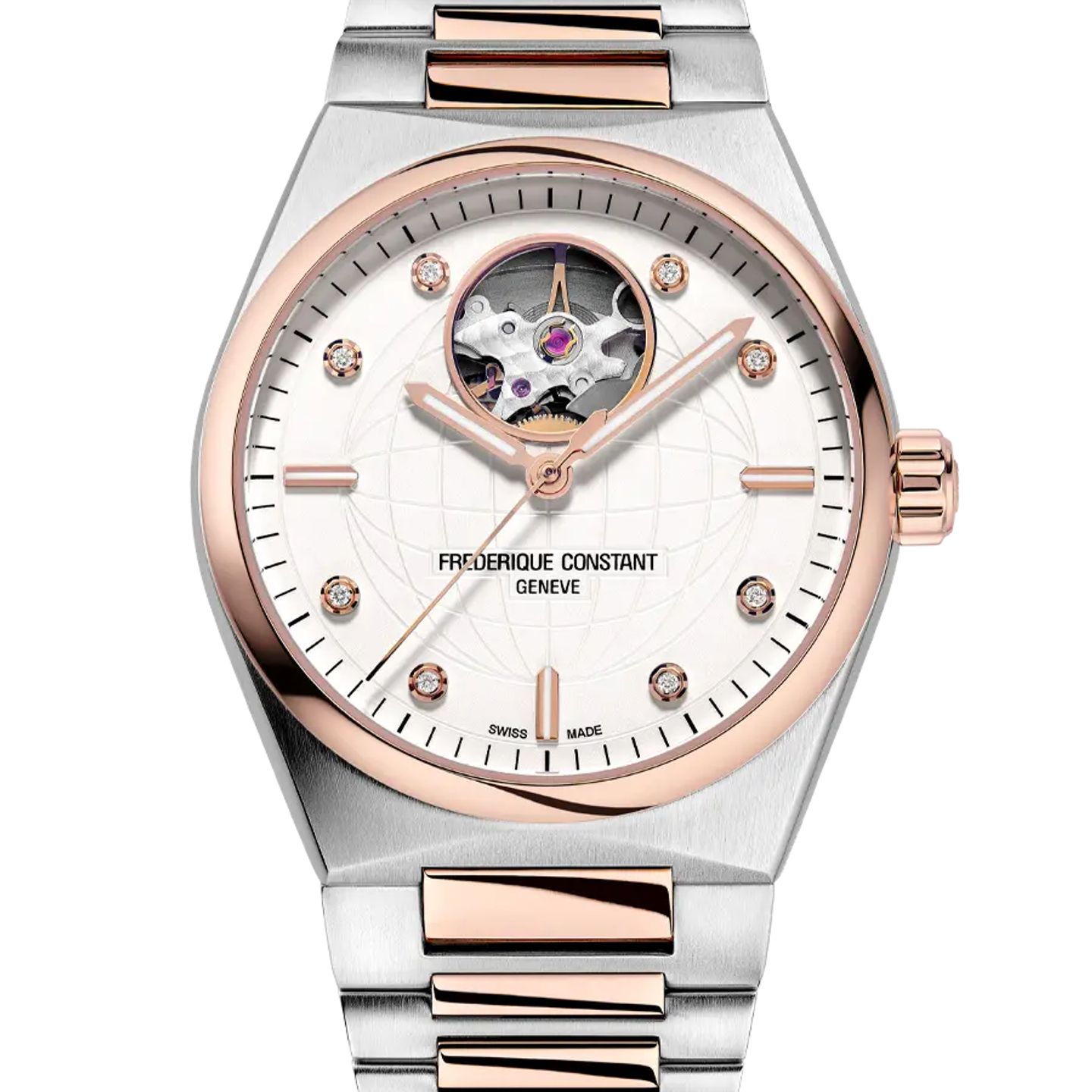 Frederique Constant Ladies Automatic Heart Beat FC-310VD2NH2B (2024) - Silver dial 34 mm Gold/Steel case (2/2)