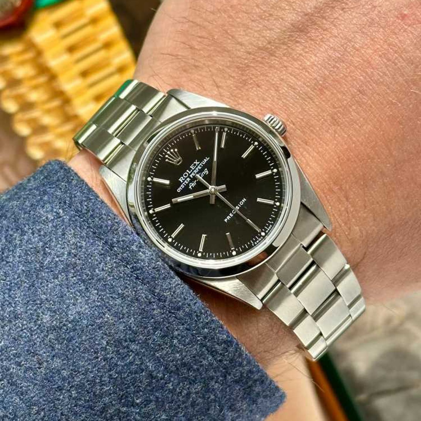 Rolex Air-King 14000 (1999) - Zwart wijzerplaat 34mm Staal (3/8)