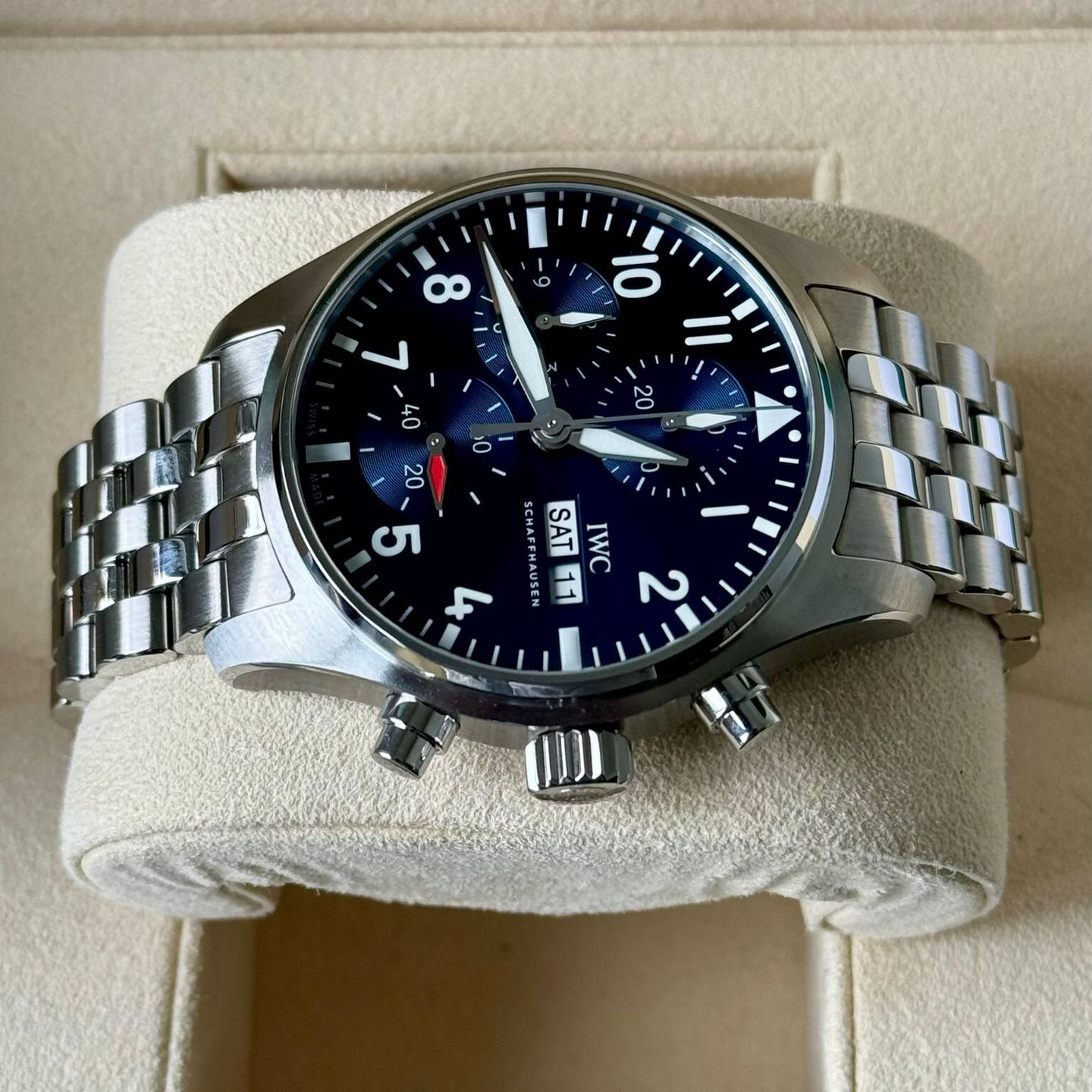 IWC Pilot Chronograph IW388102 (2023) - Blauw wijzerplaat 41mm Staal (4/7)