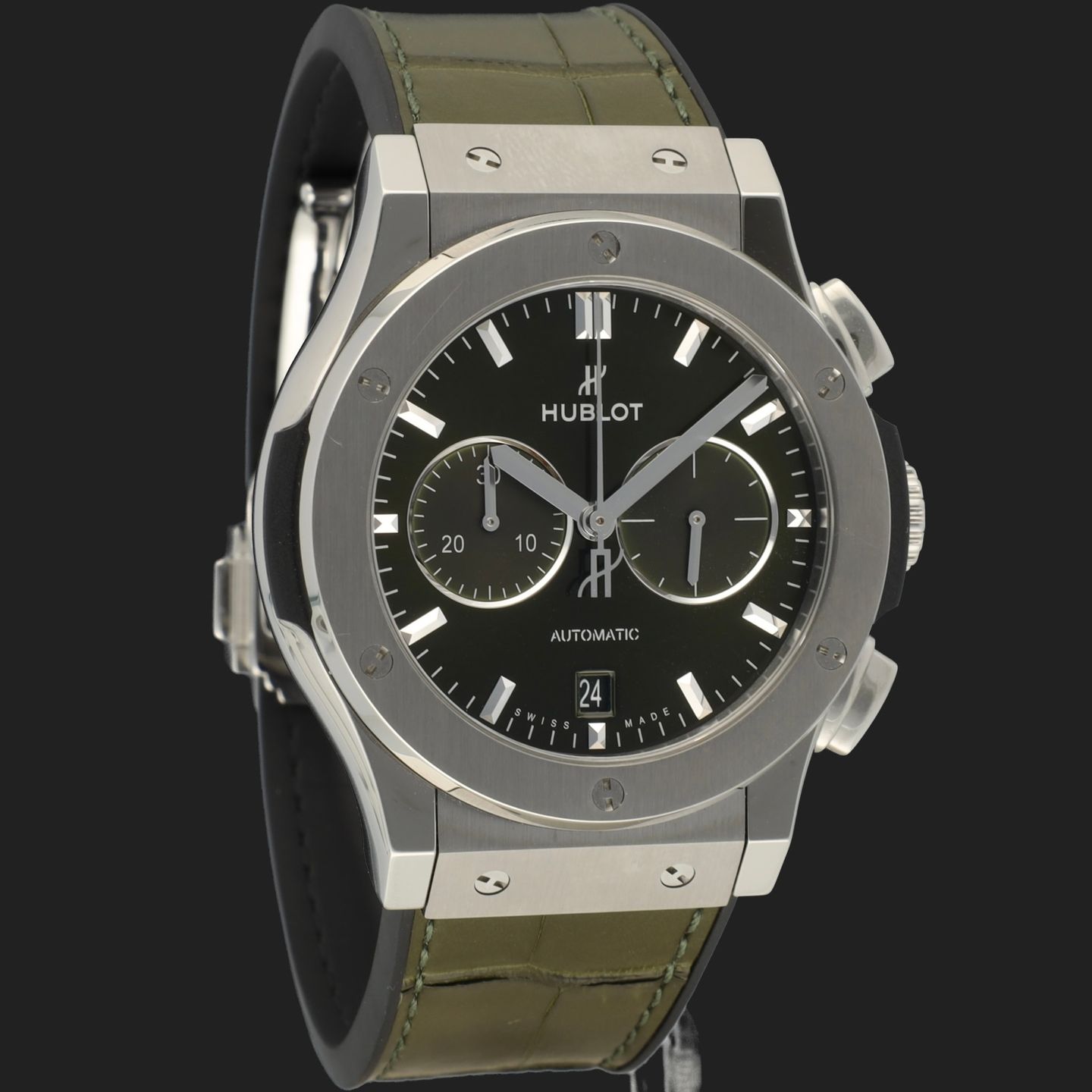 Hublot Classic Fusion Chronograph 541.NX.8970.LR (2024) - Groen wijzerplaat 42mm Titanium (4/7)