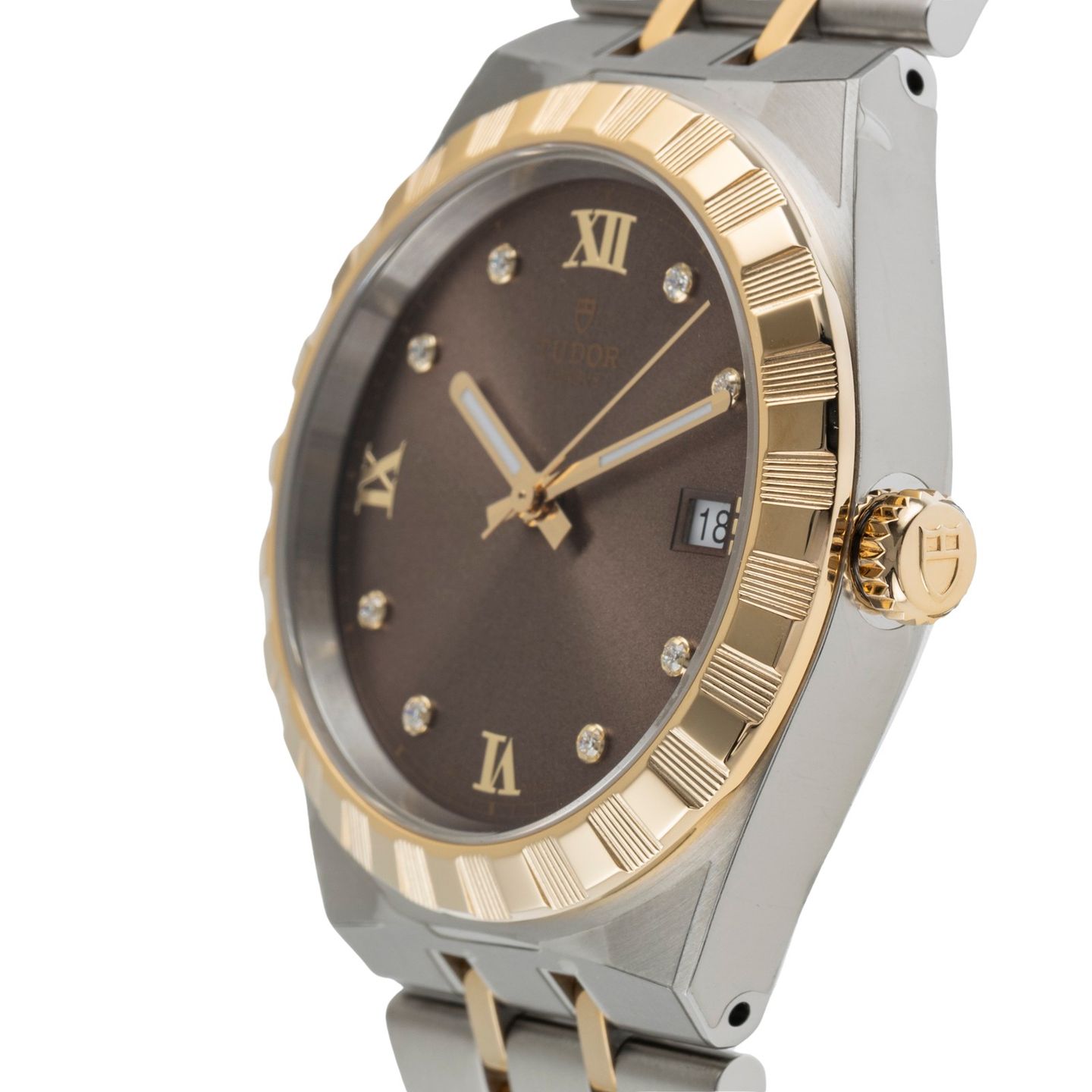 Tudor Royal 28503 (Onbekend (willekeurig serienummer)) - Bruin wijzerplaat 38mm Staal (6/8)