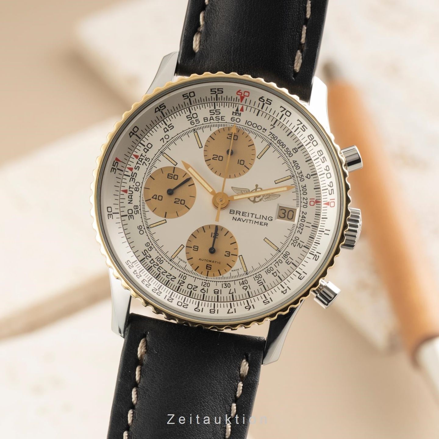 Breitling Old Navitimer 81610 (1994) - Zilver wijzerplaat 42mm Goud/Staal (1/8)