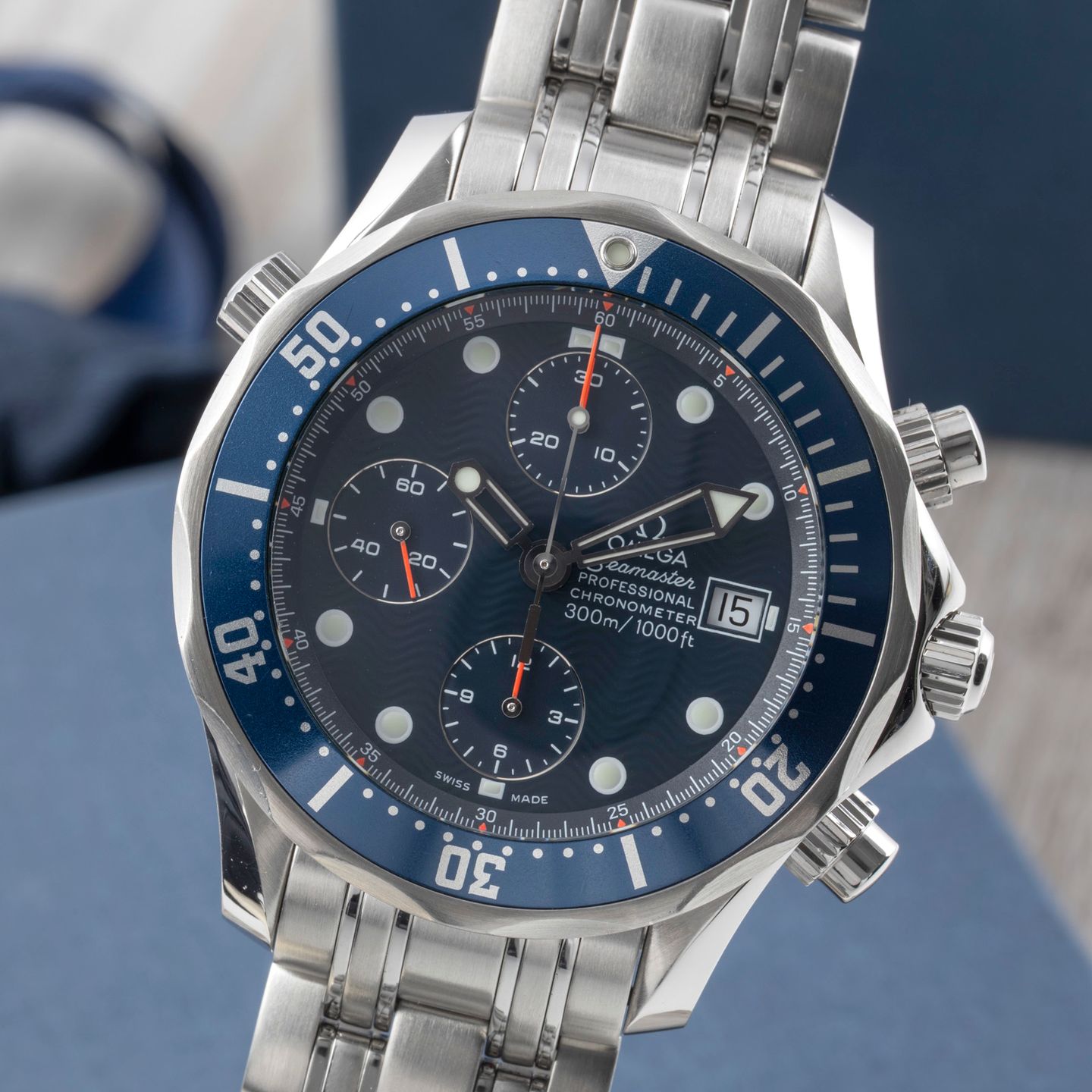 Omega Seamaster Diver 300 M 2599.80.00 (2006) - Blauw wijzerplaat 42mm Staal (3/8)