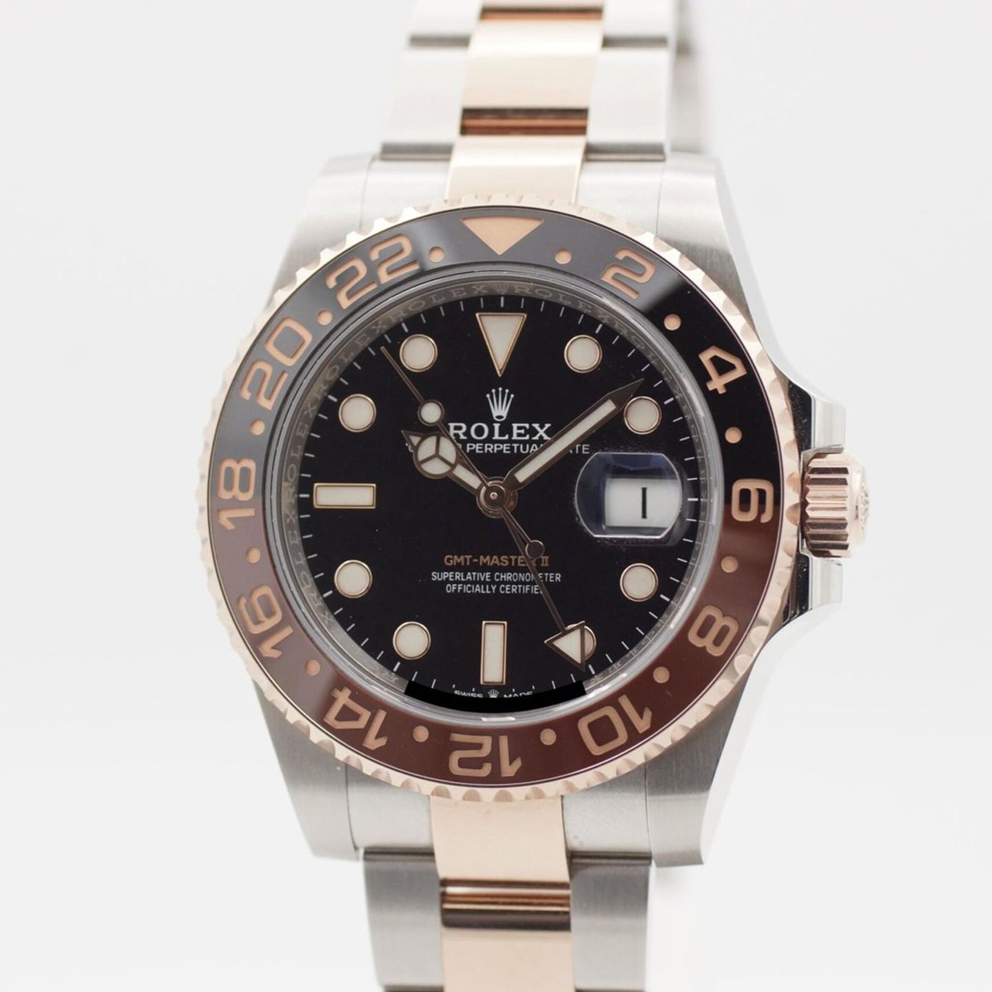 Rolex GMT-Master II 126711CHNR (2019) - Zwart wijzerplaat 40mm Goud/Staal (3/8)