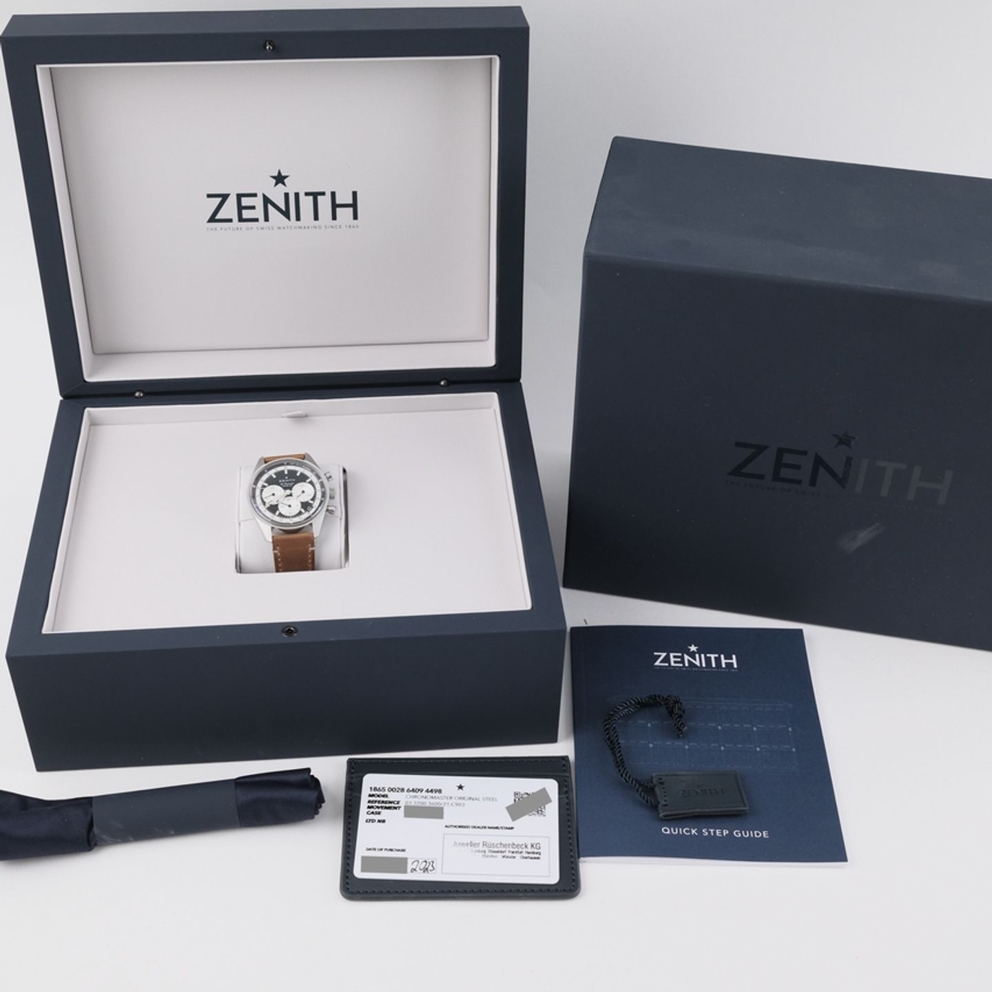 Zenith El Primero Chronomaster 03.3200.3600/21.C903 (2023) - Zwart wijzerplaat 38mm Staal (8/8)