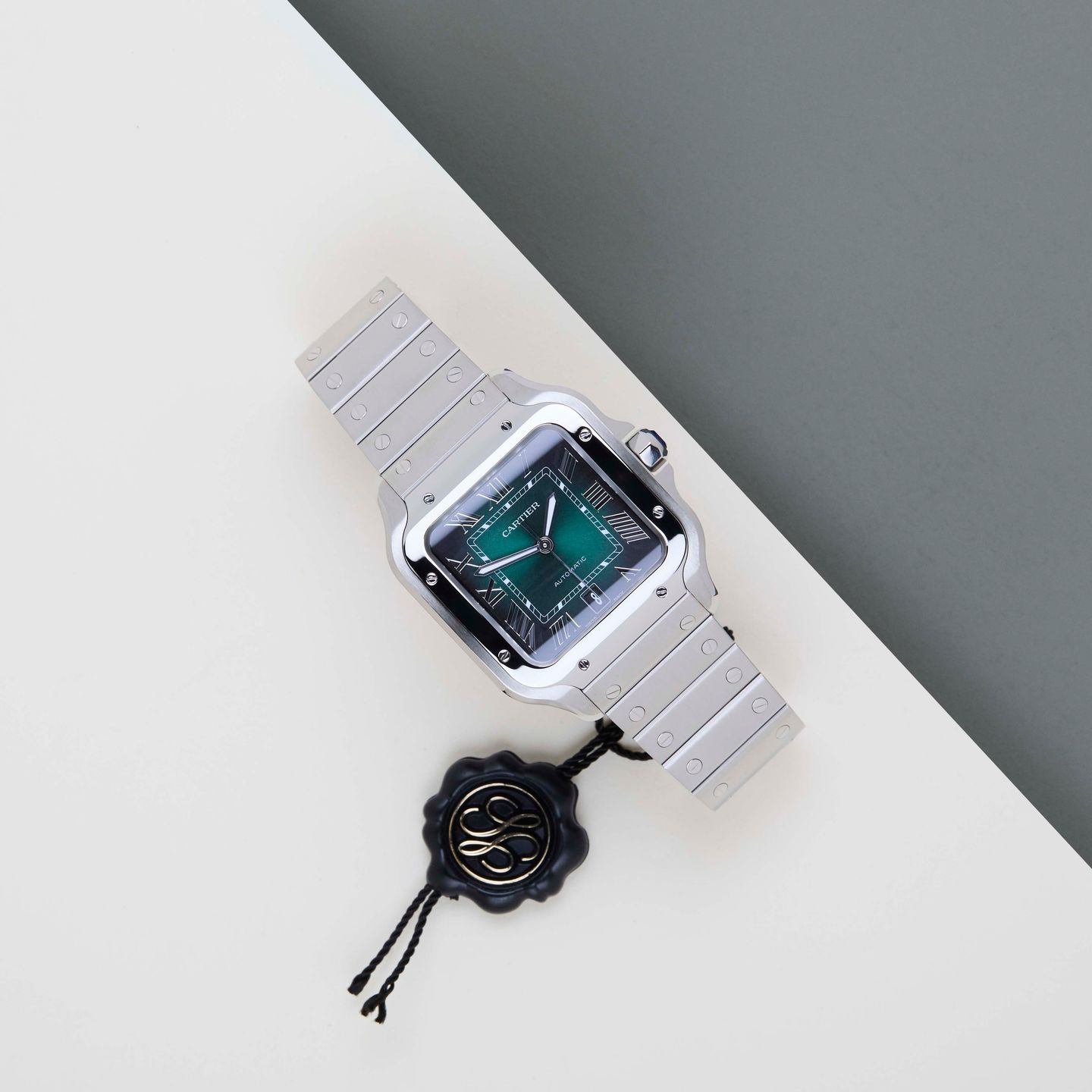 Cartier Santos WSSA0062 (2025) - Green dial 40 mm Steel case (2/8)