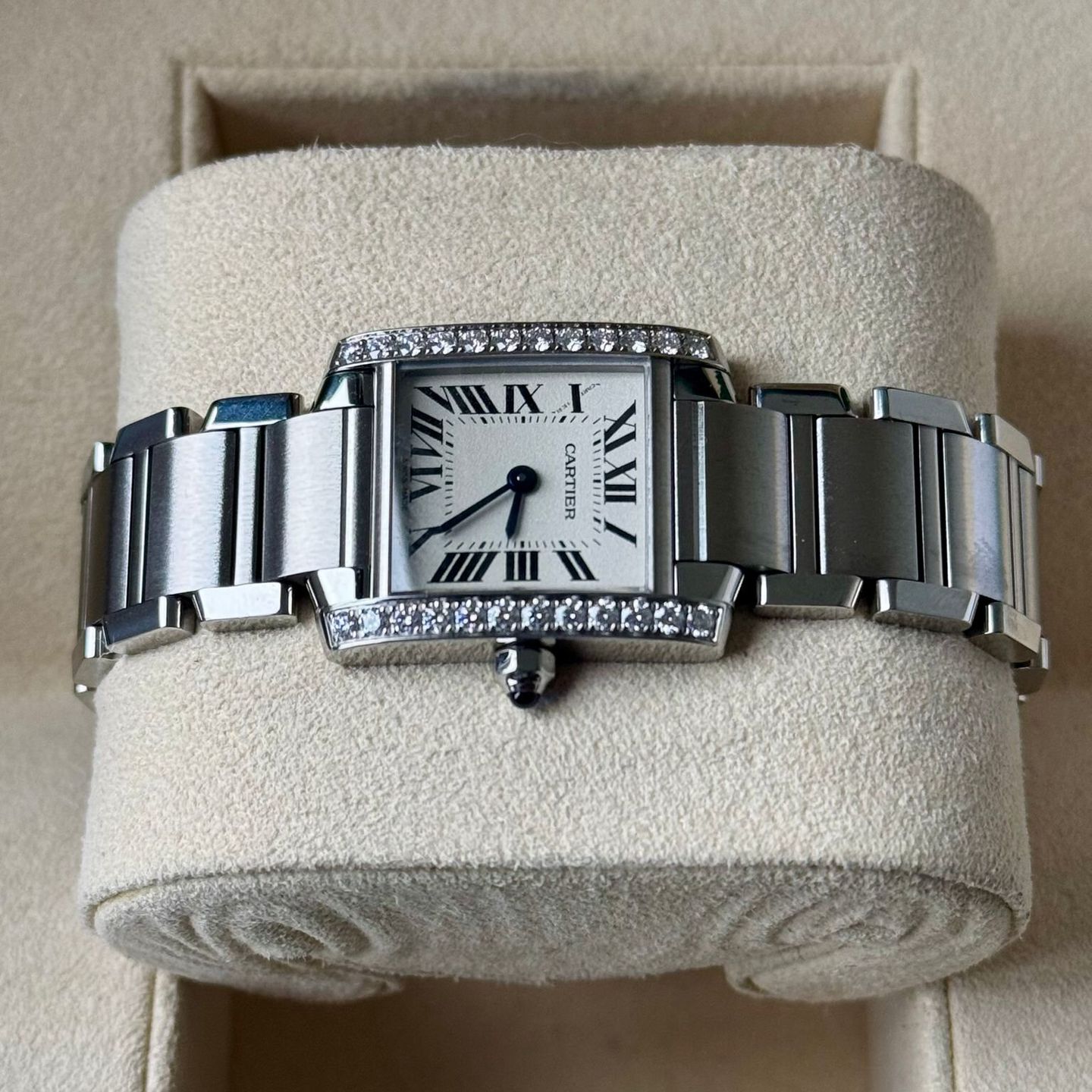 Cartier Tank Française W4TA0008 (2021) - White dial 25 mm Steel case (4/7)