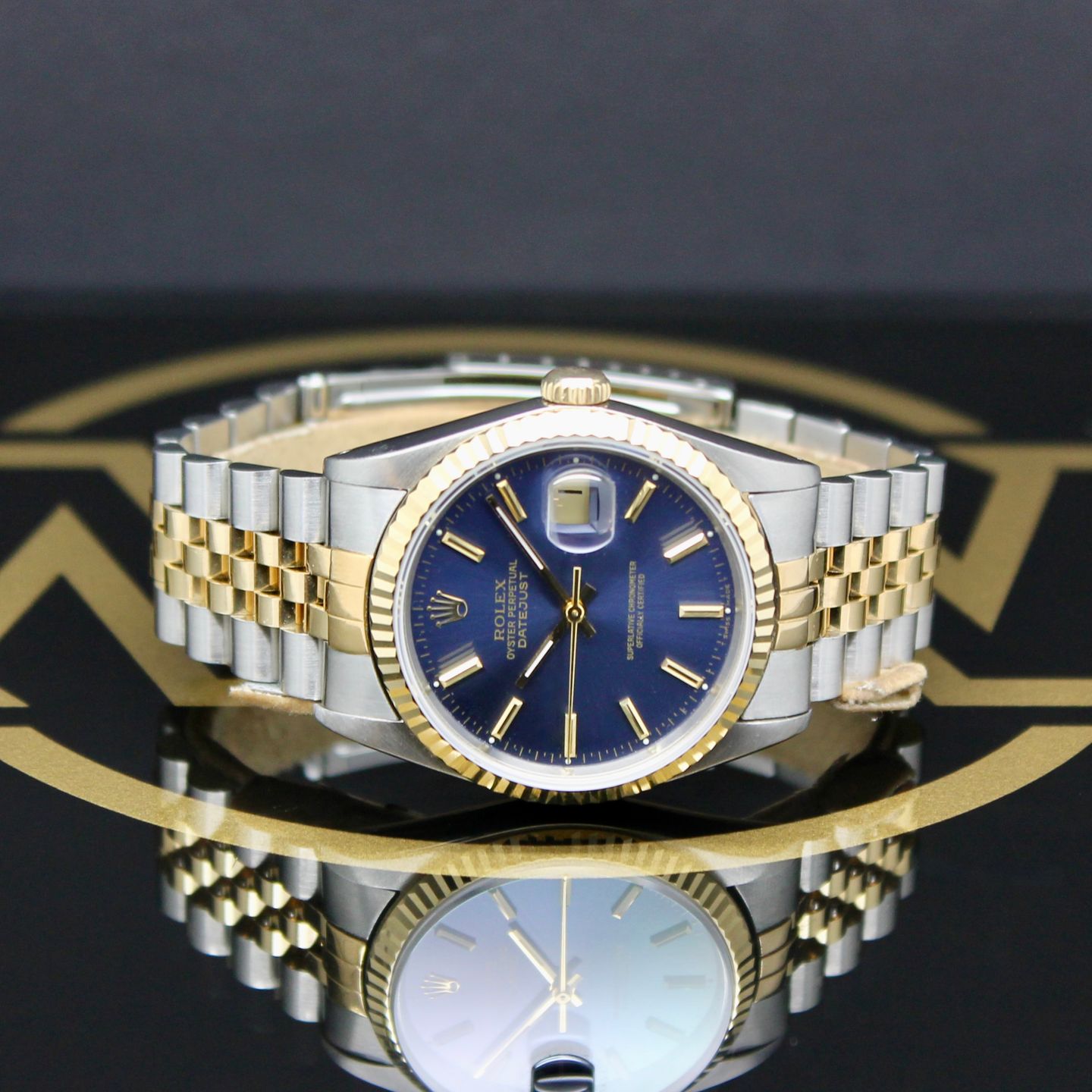 Rolex Datejust 36 16233 (1989) - Blue dial 36 mm Gold/Steel case (4/7)