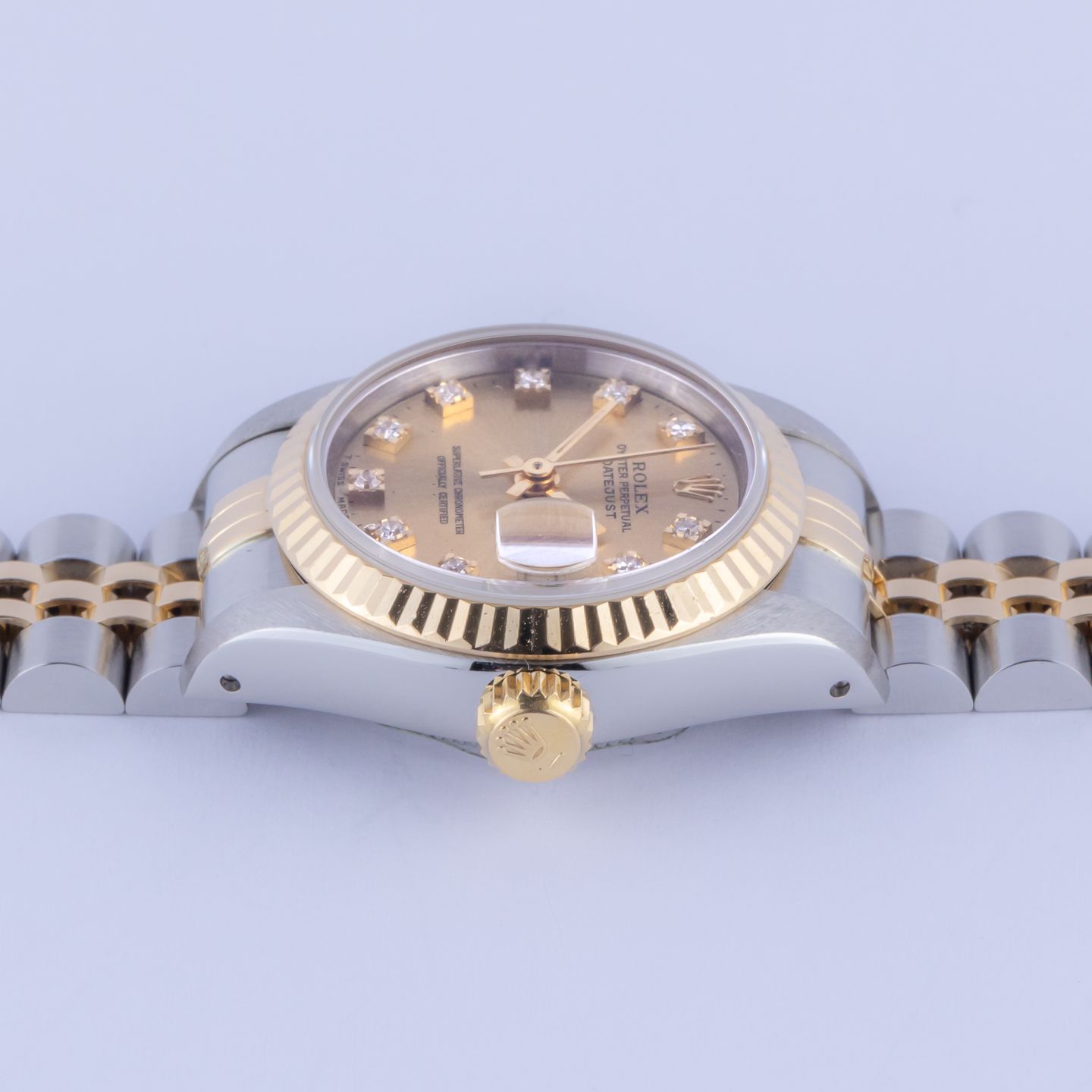 Rolex Lady-Datejust 69173 (1988) - Champagne wijzerplaat 26mm Goud/Staal (5/8)