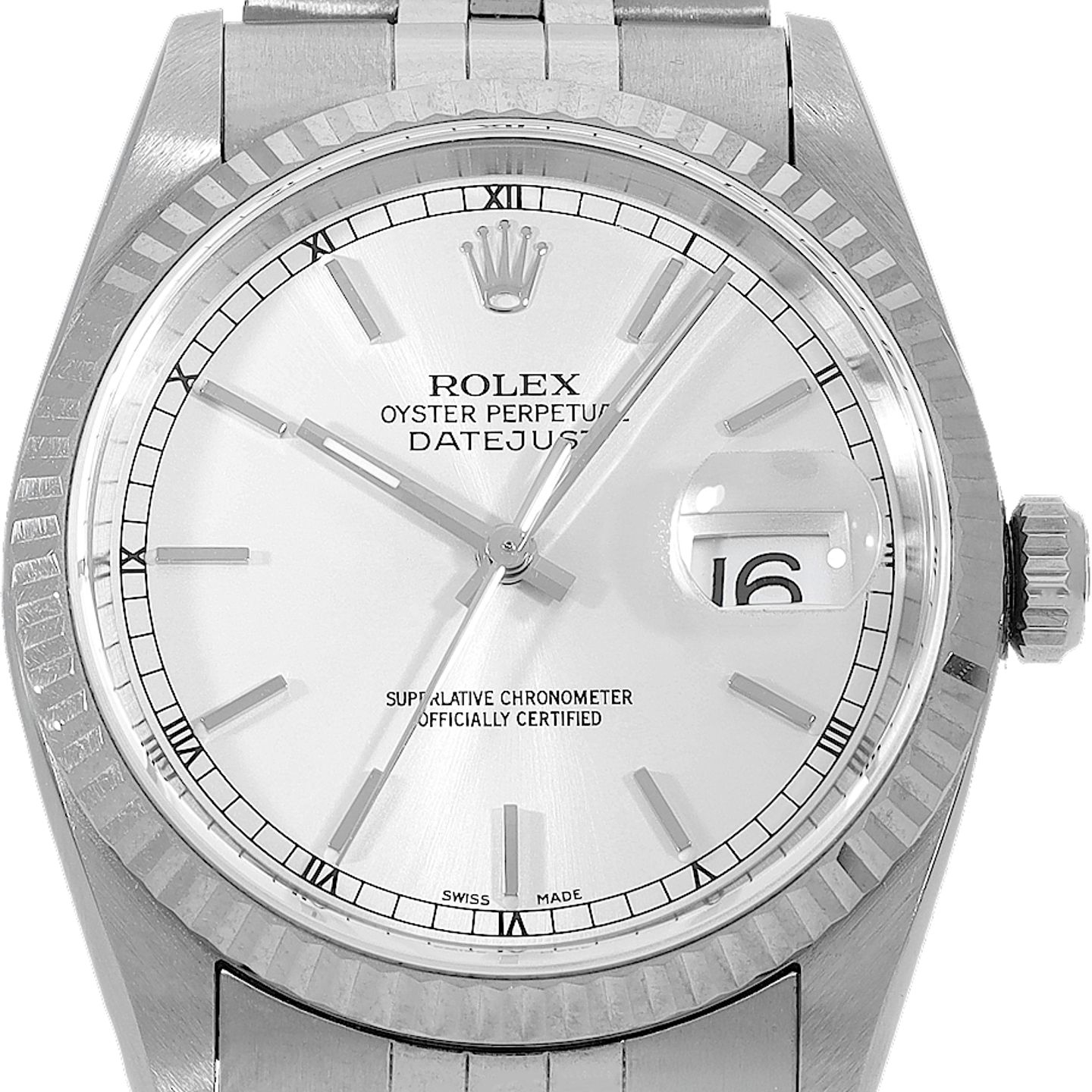 Rolex Datejust 36 16234 (2002) - Wit wijzerplaat 36mm Staal (1/3)