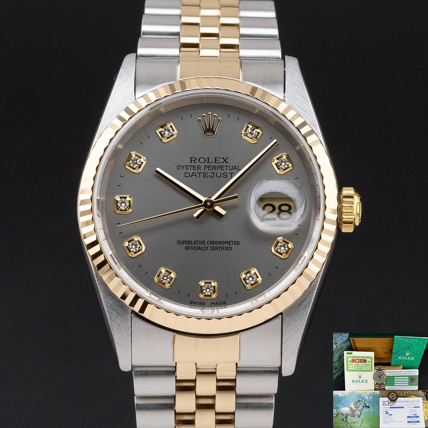 Rolex Datejust 36 16233 (1996) - 36mm Goud/Staal (1/8)