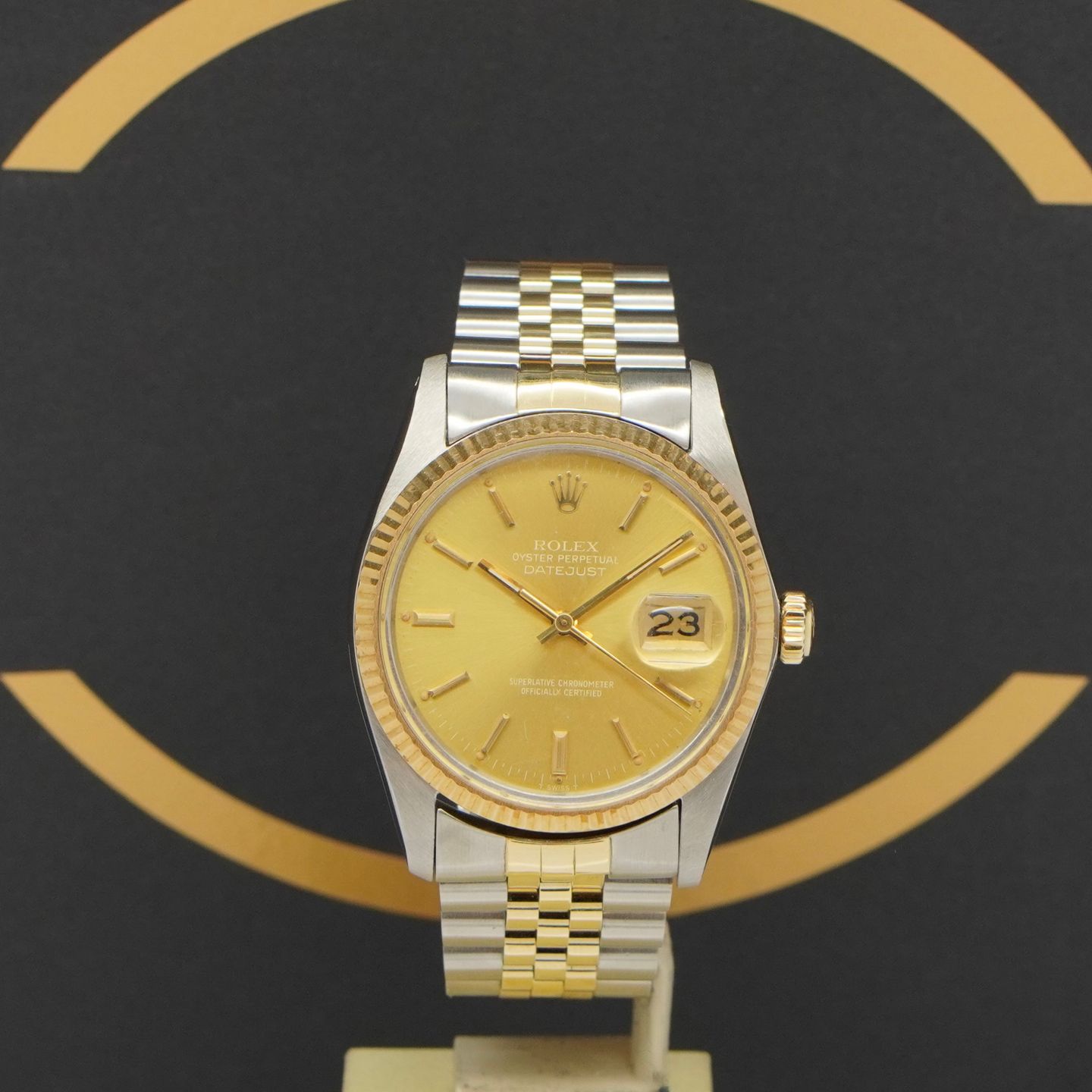 Rolex Datejust 36 16013 (1978) - Gold dial 36 mm Gold/Steel case (1/7)