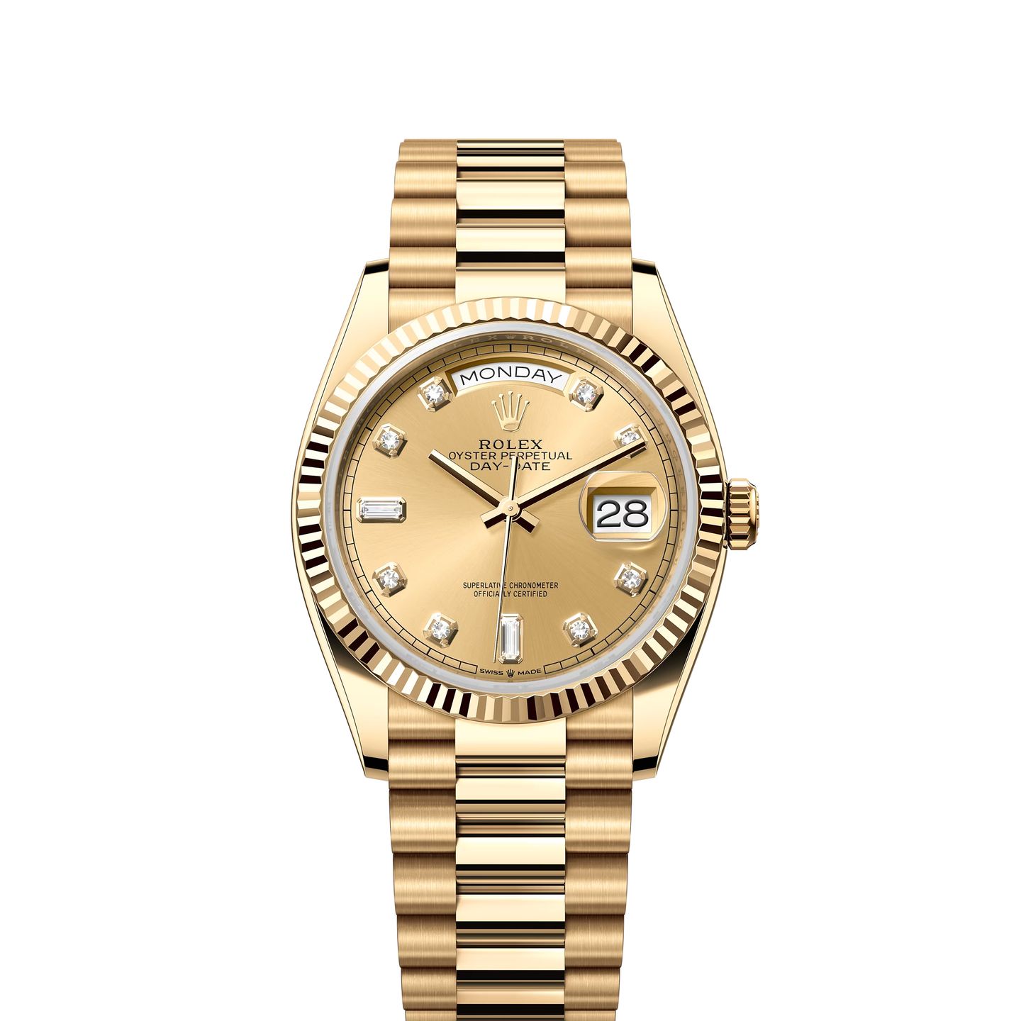 Rolex Day-Date 36 128238 (2024) - Champagne wijzerplaat 36mm Geelgoud (1/1)