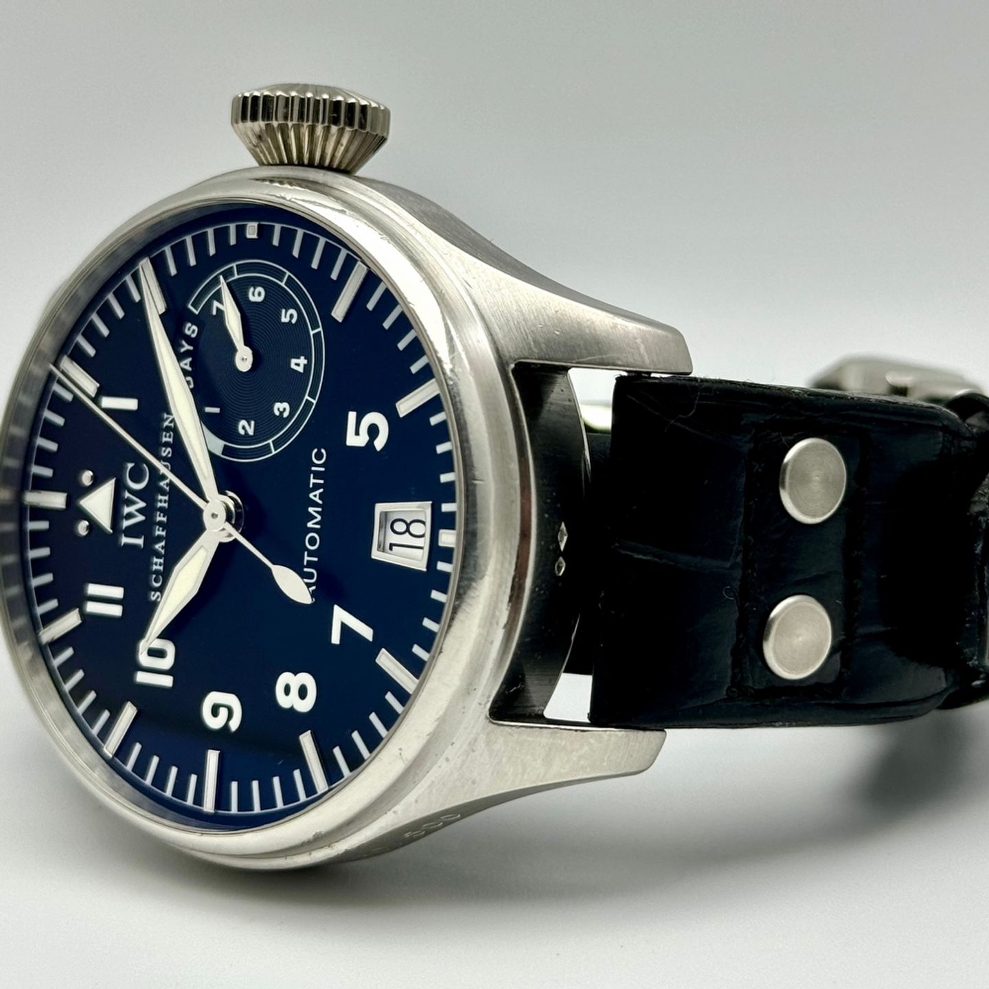 IWC Big Pilot IW500203 (2005) - Zwart wijzerplaat 46mm Platina (10/10)